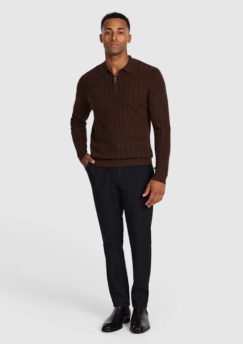 Rust Priestley Zip Knit