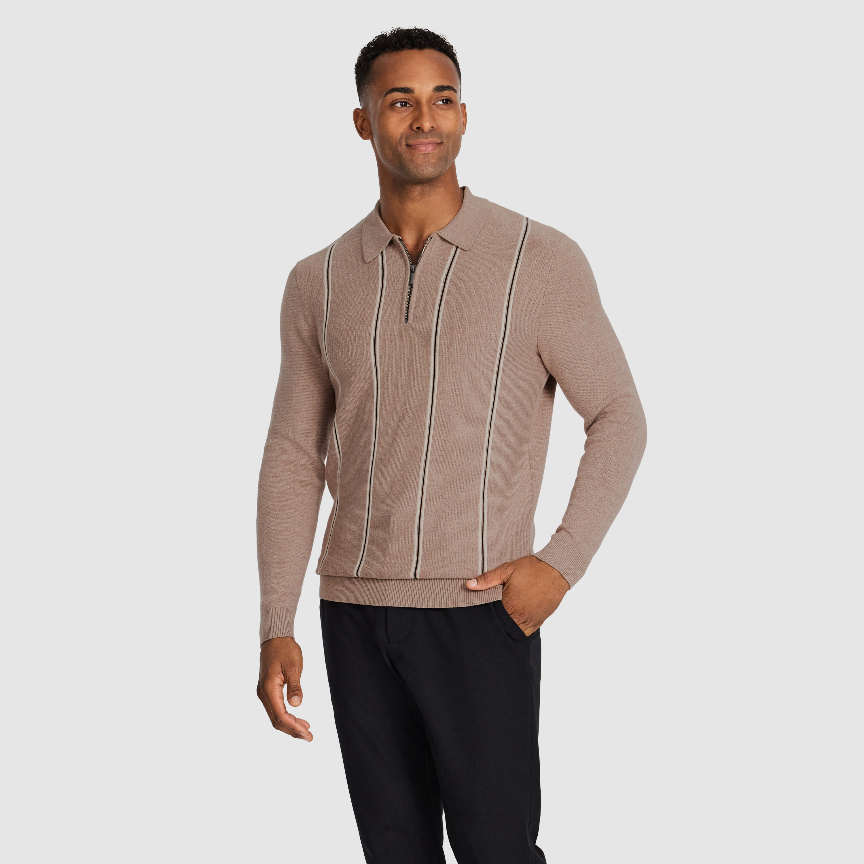 Cedar Stripe Zip Knit