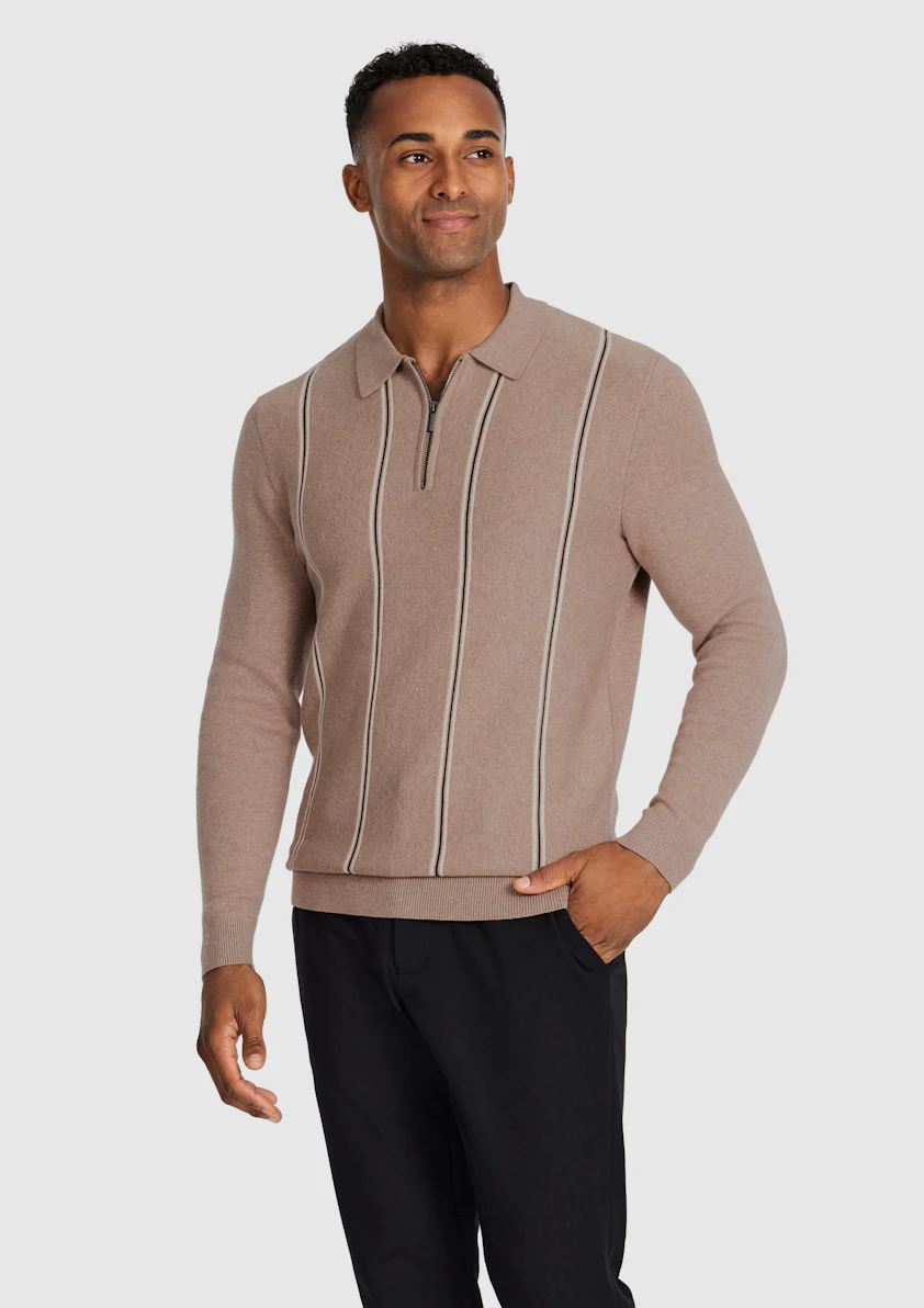 Cedar Stripe Zip Knit