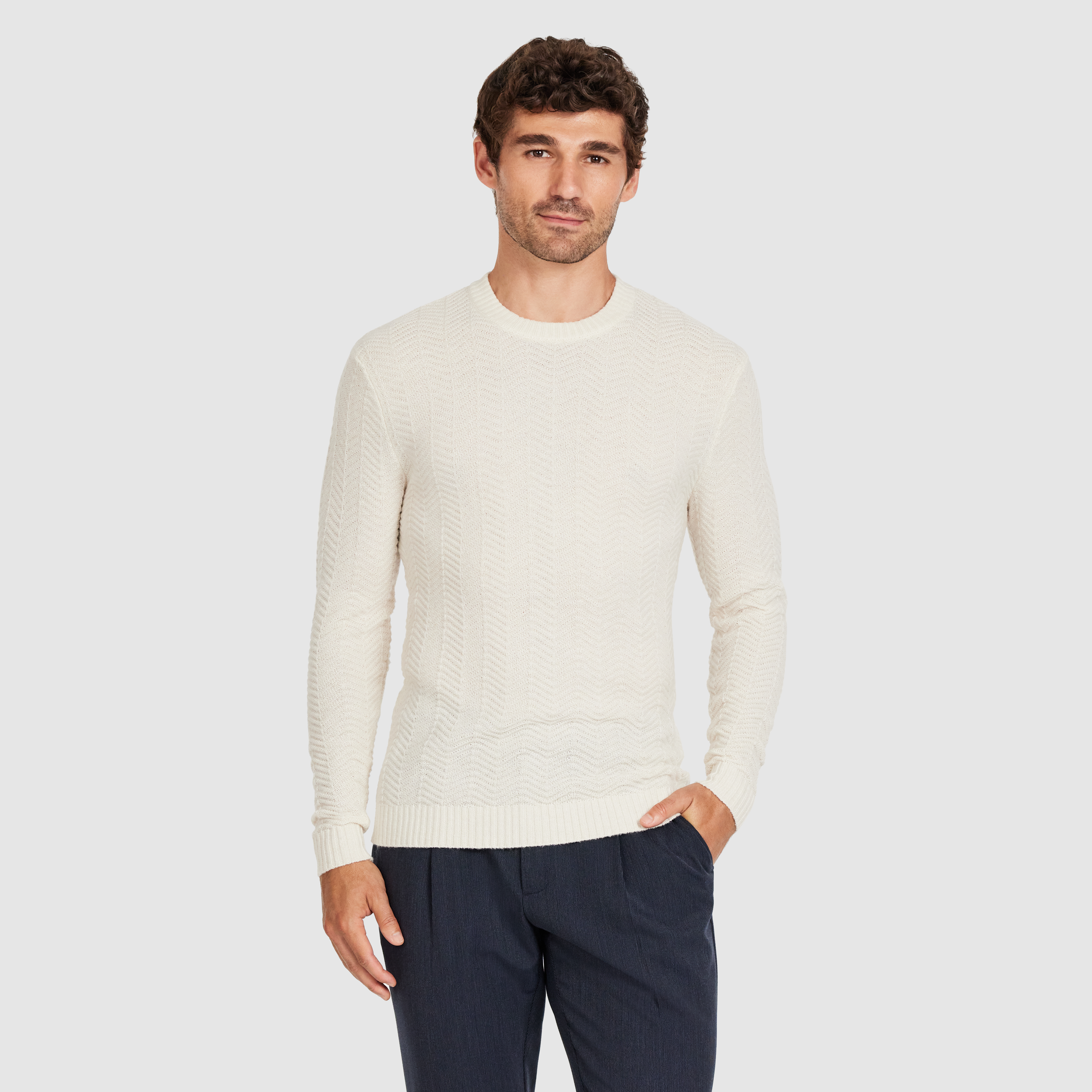 Louis Wool Textured Crew Knit