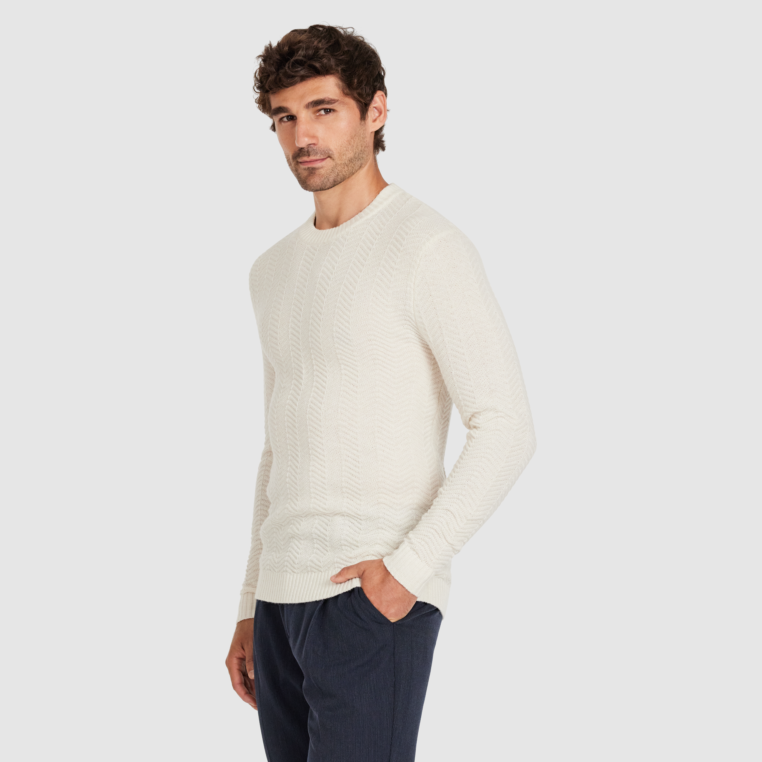 Louis Wool Textured Crew Knit