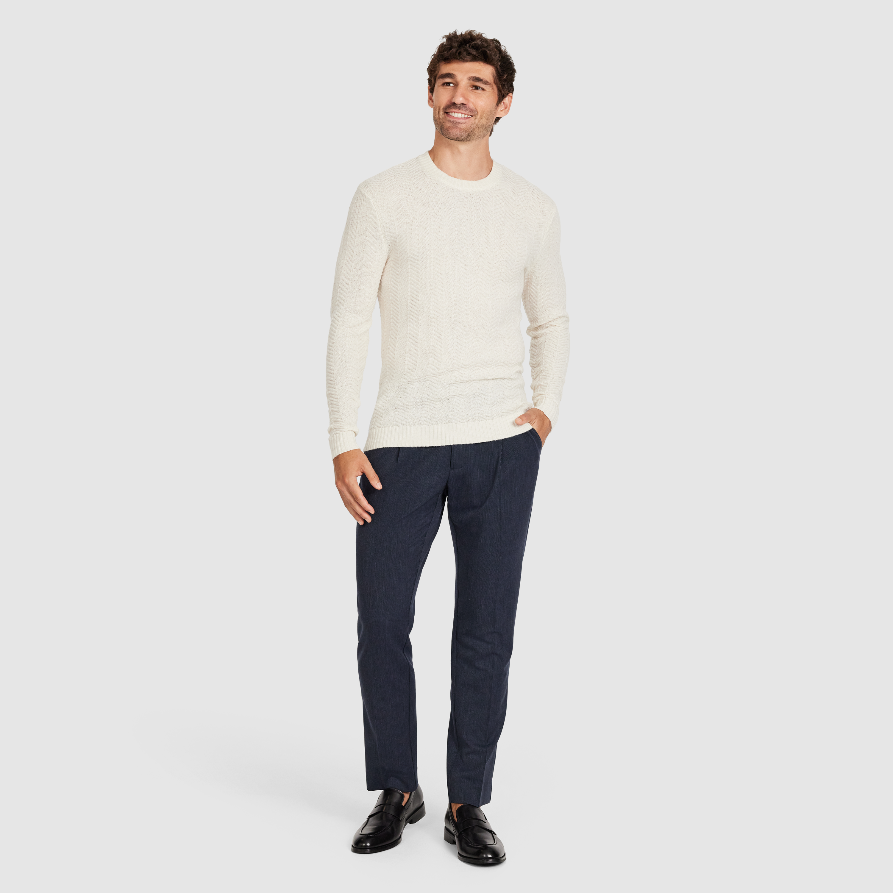 Louis Wool Textured Crew Knit