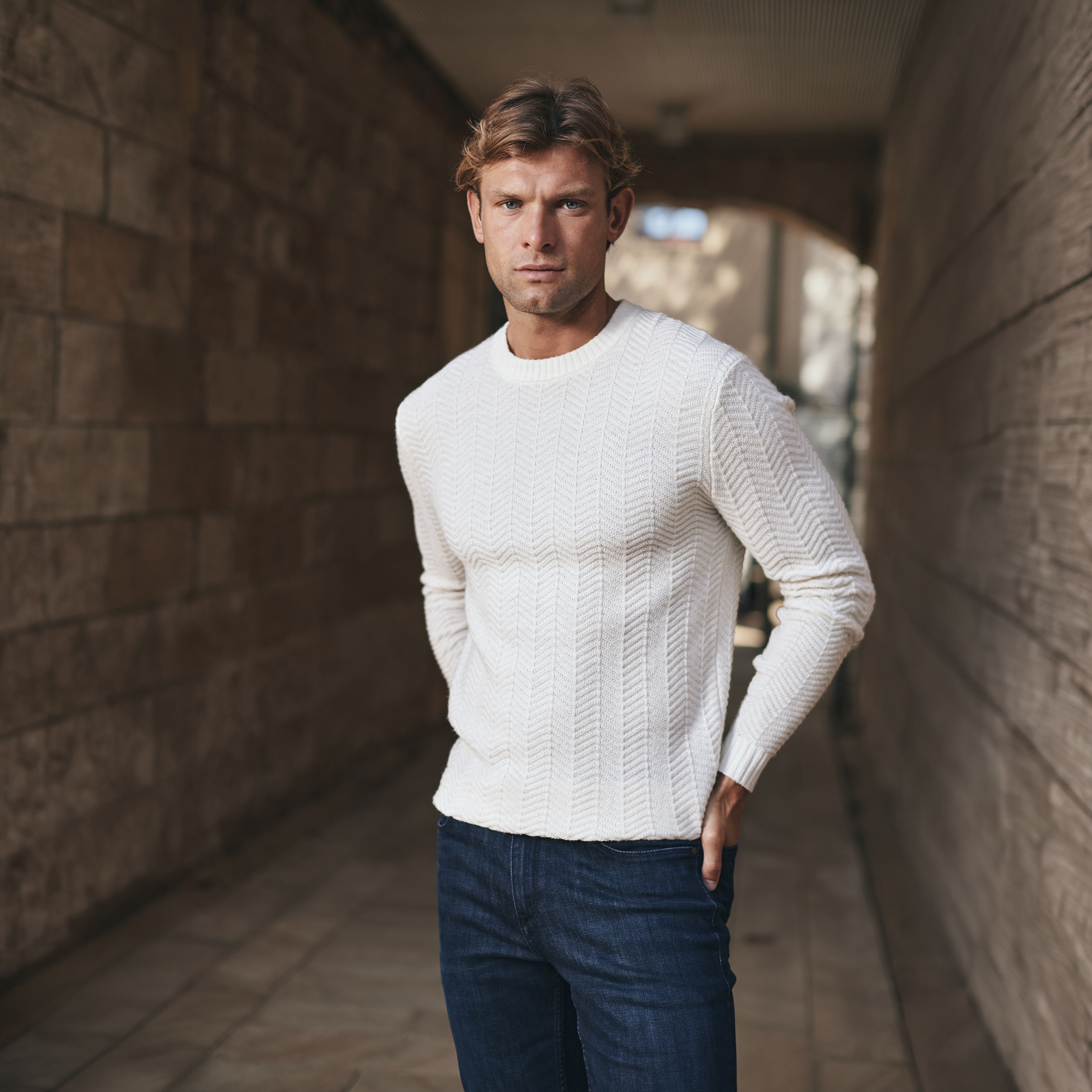 Louis Wool Textured Crew Knit