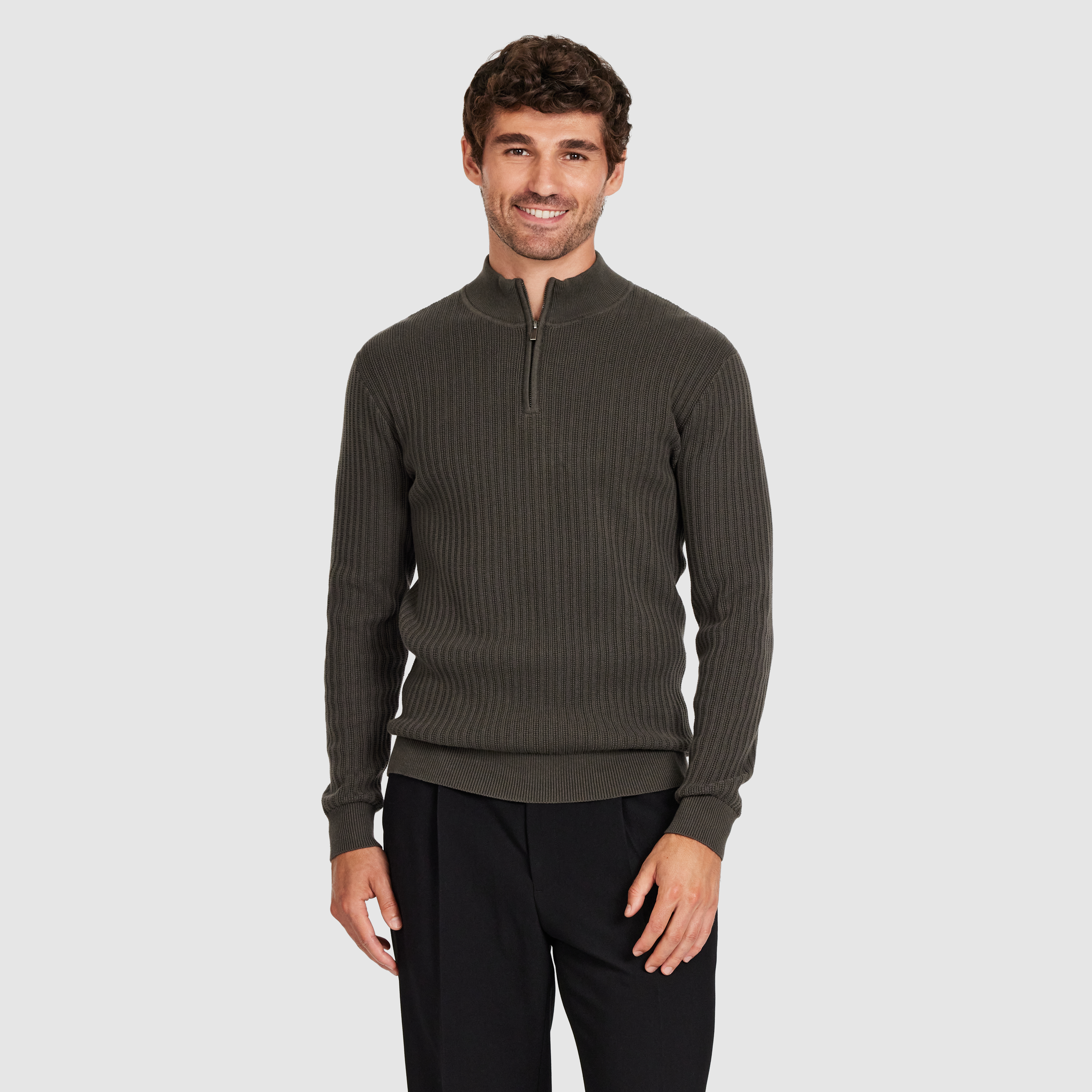 Henry Textured Zip Knit