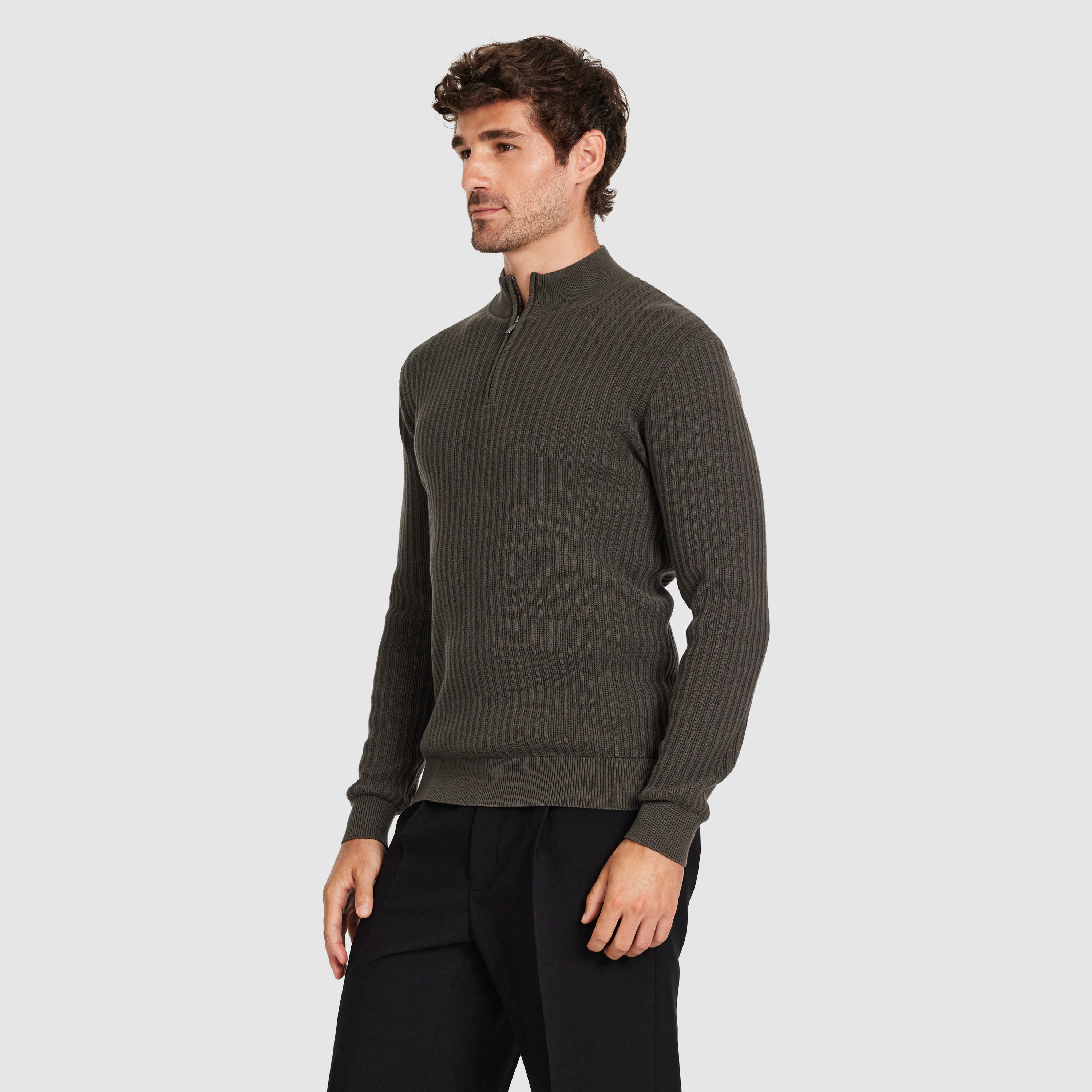 Henry Textured Zip Knit