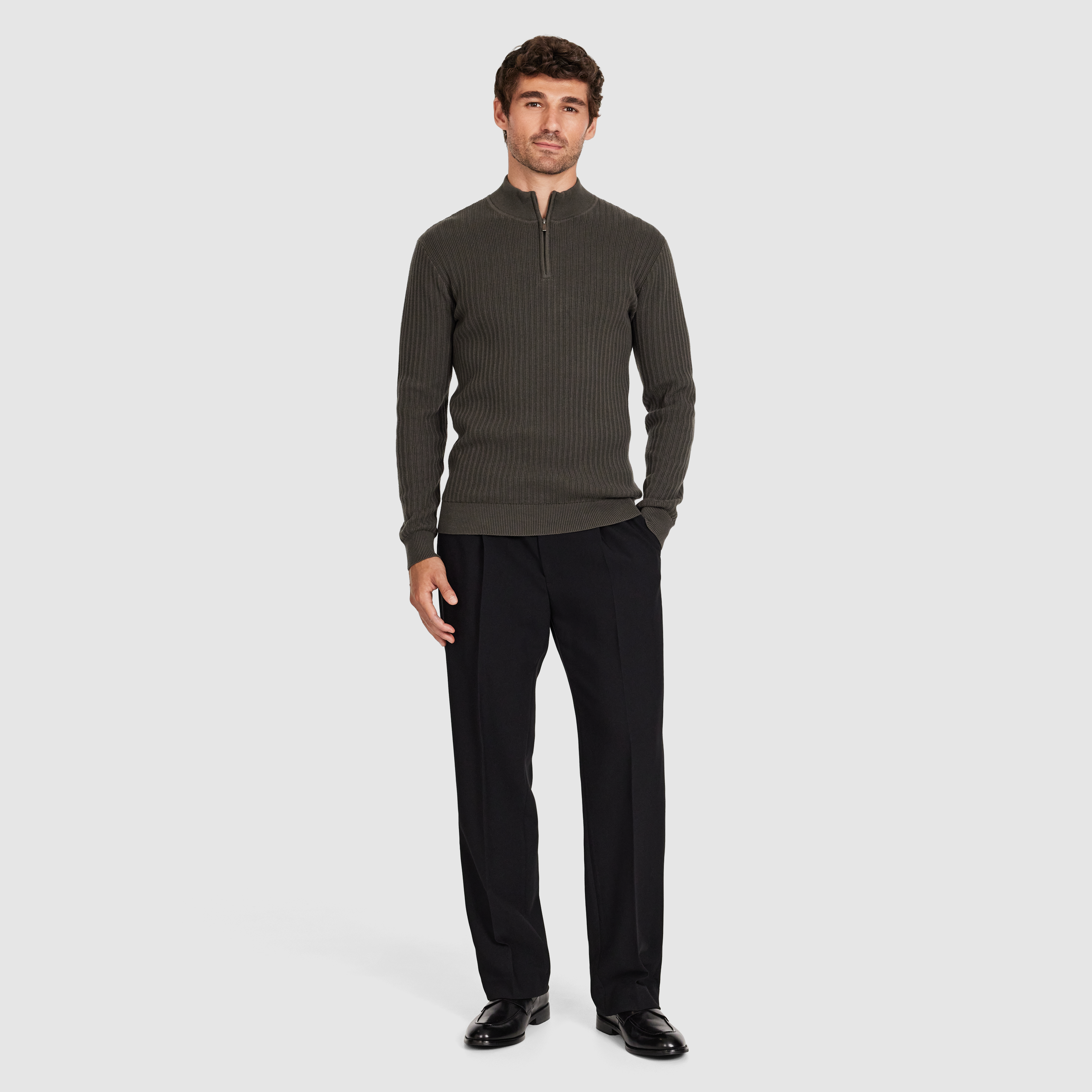 Henry Textured Zip Knit