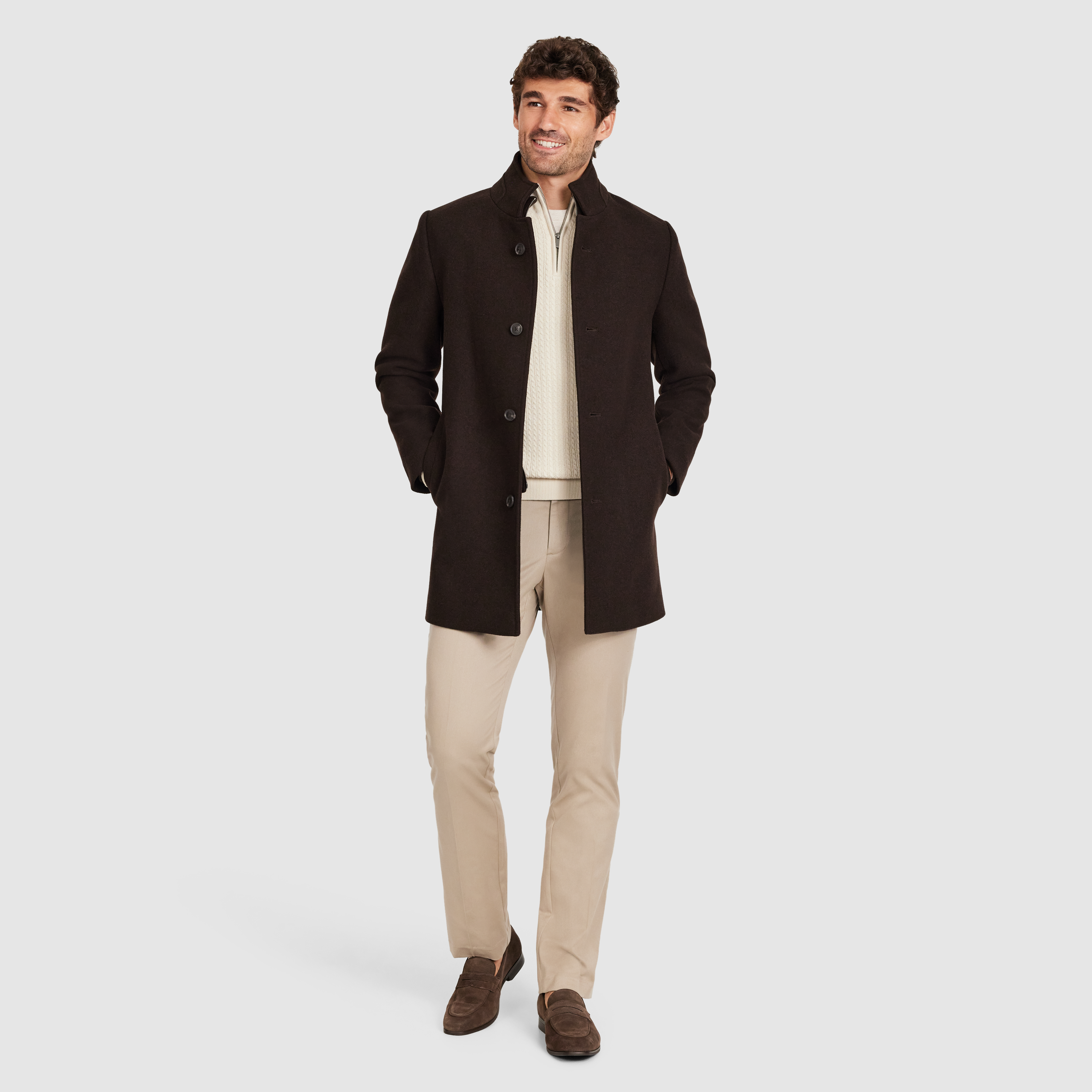 Stone Charly Cable Zip Knit