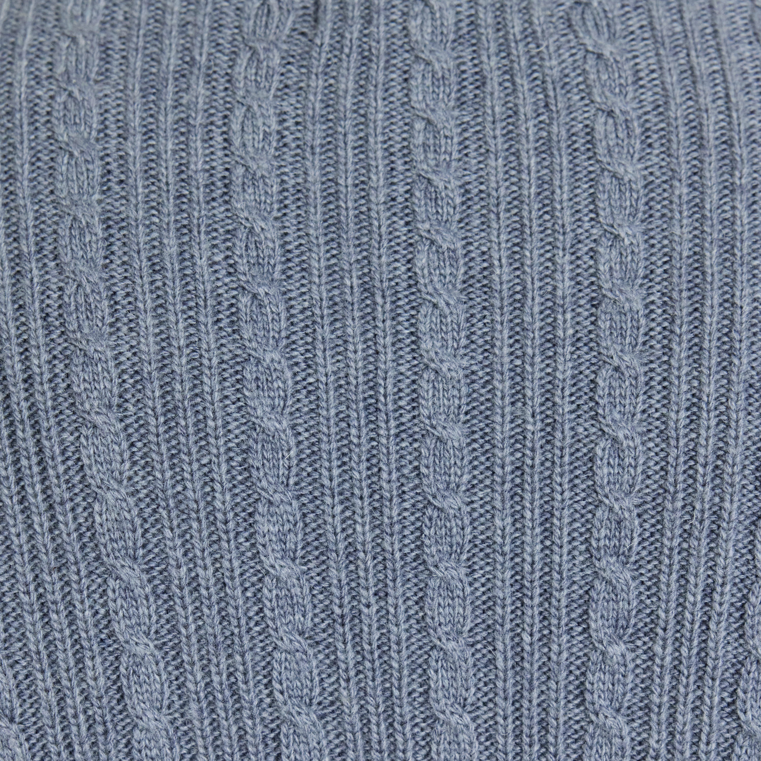Mid Blue Rupert Wool Textured Crew Knit