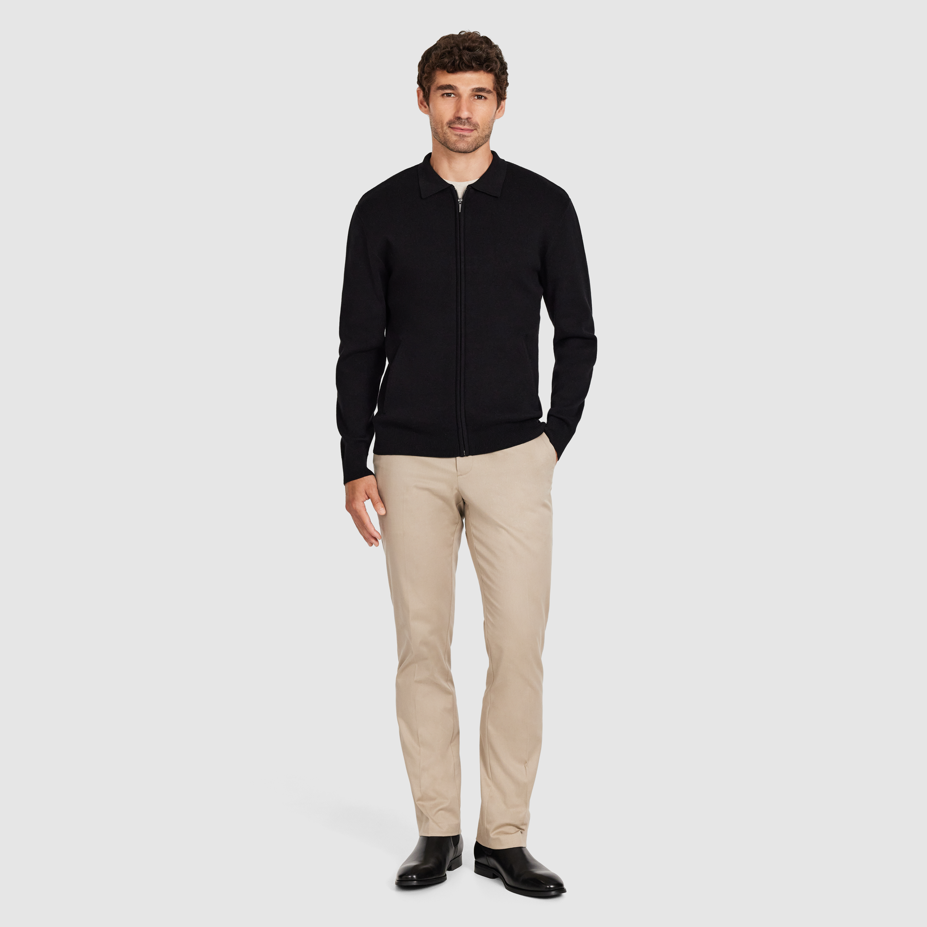 Black Atlas Zip Through Knit