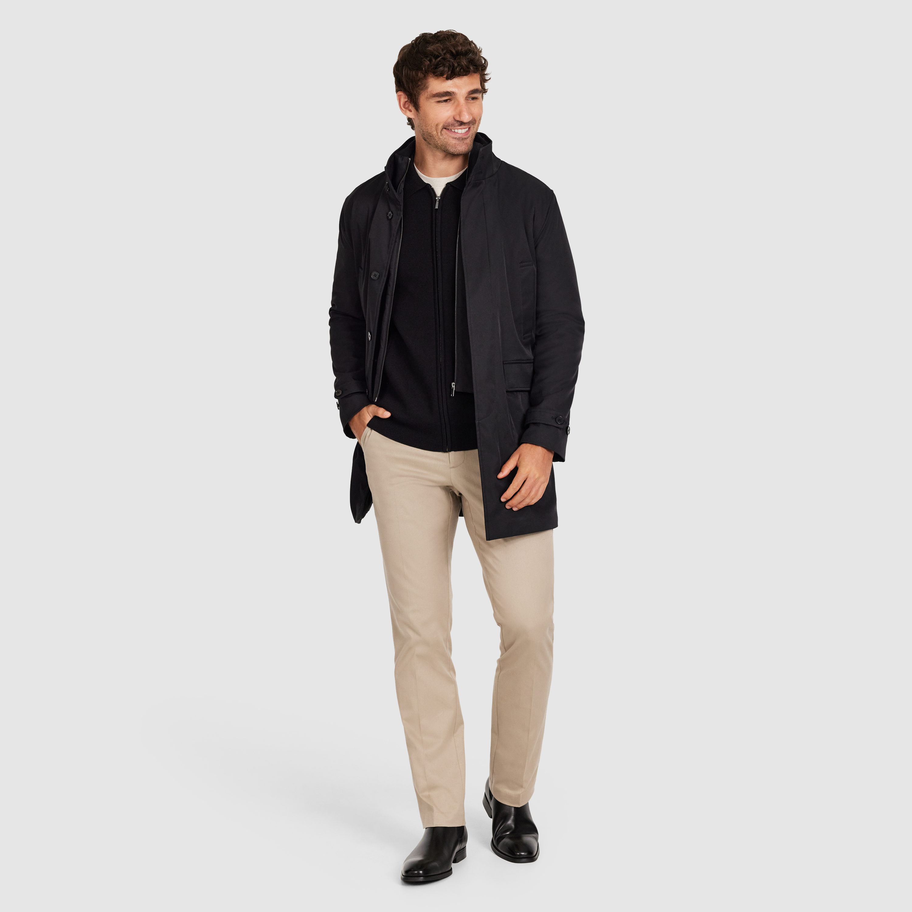 Black Atlas Zip Through Knit