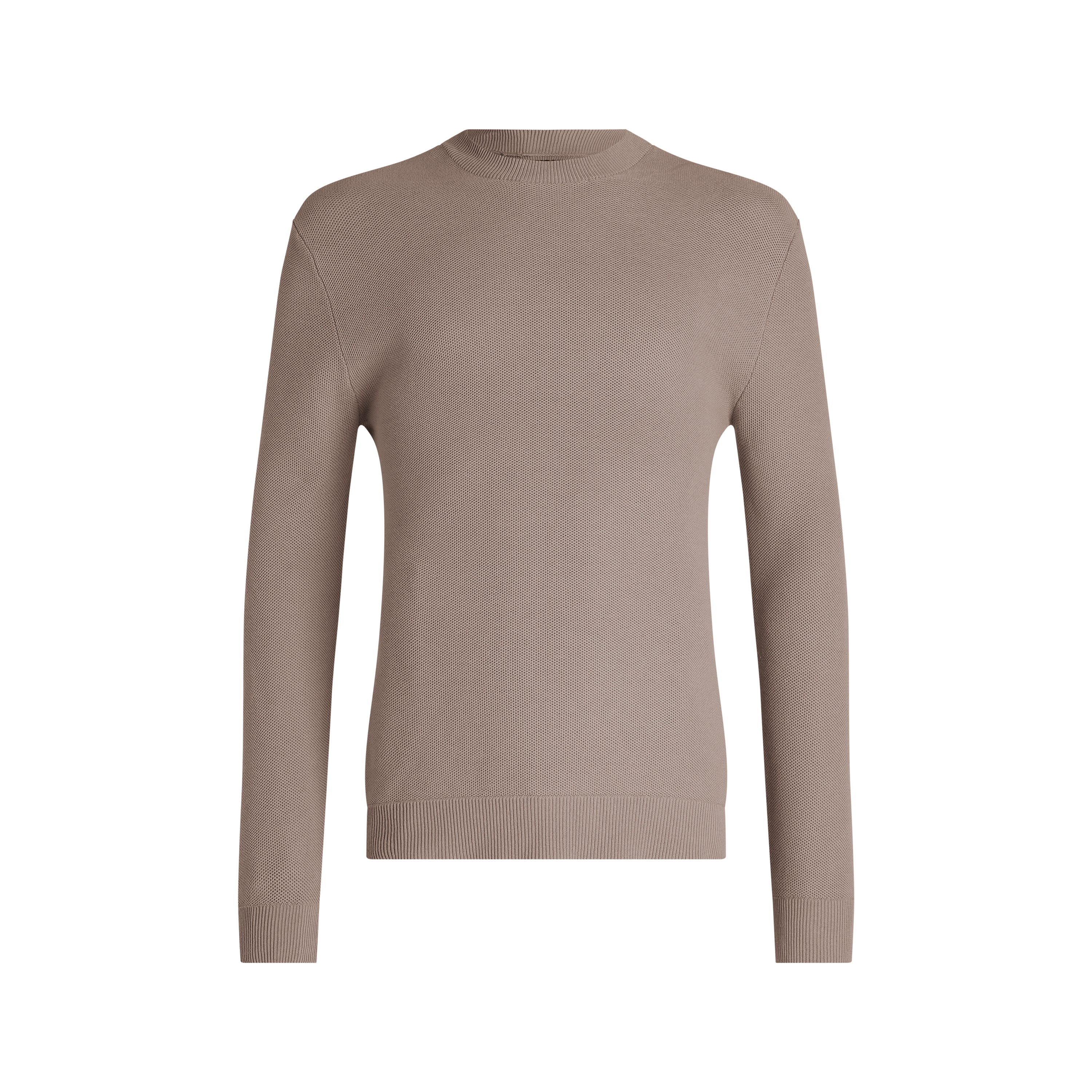 Latte Idris Textured Crew Knit