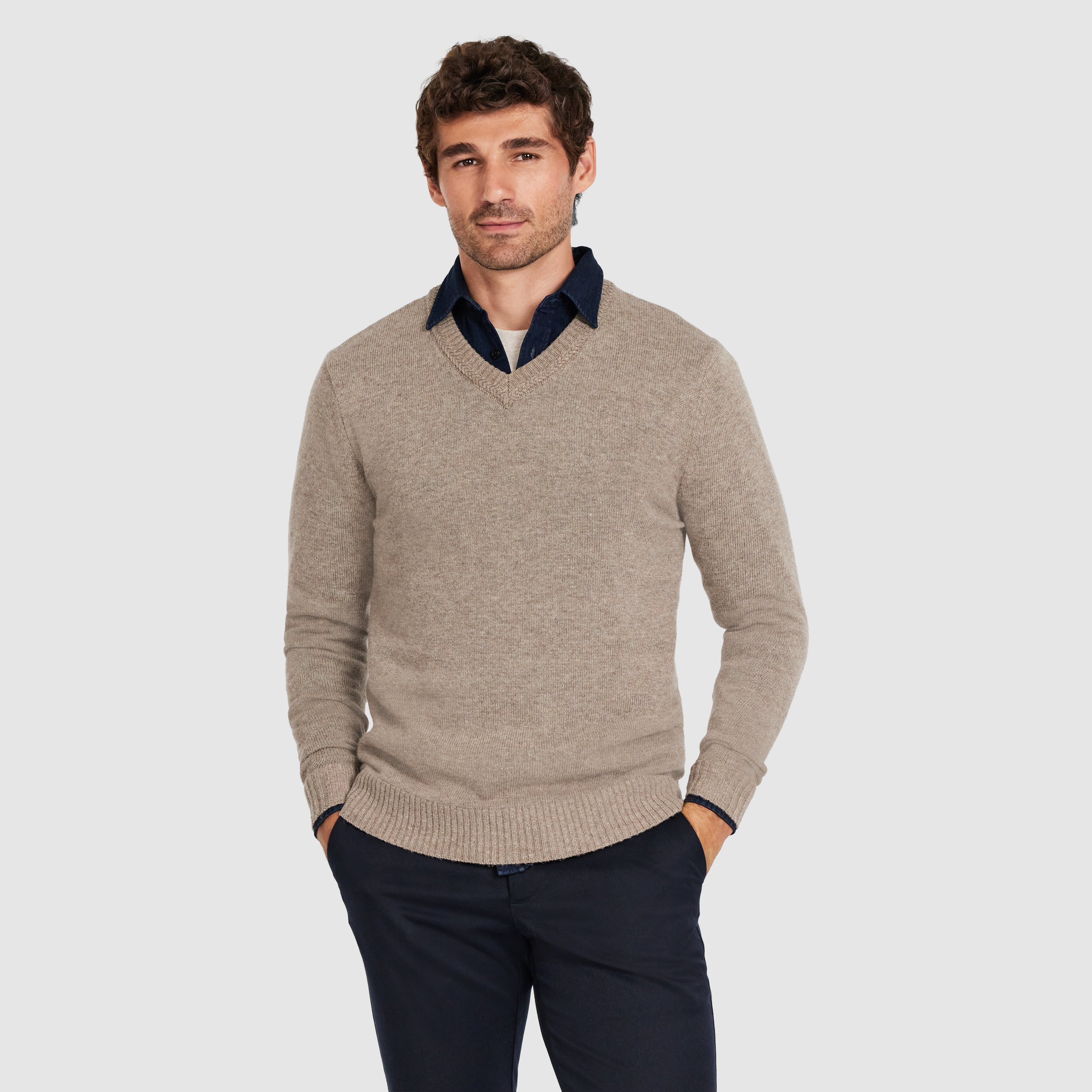 Orion Textured V Neck Knit