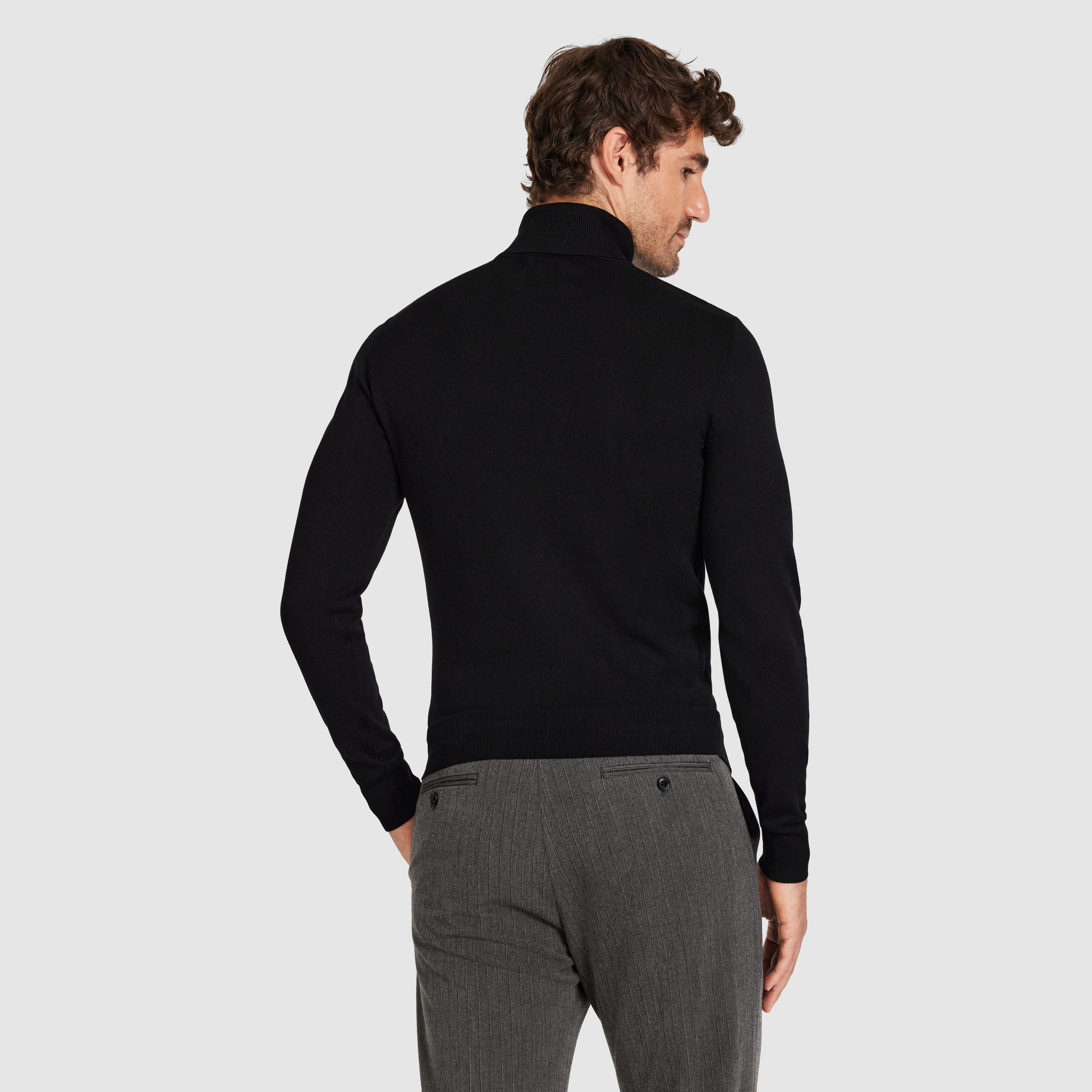 Black Marzell Roll Neck Knit
