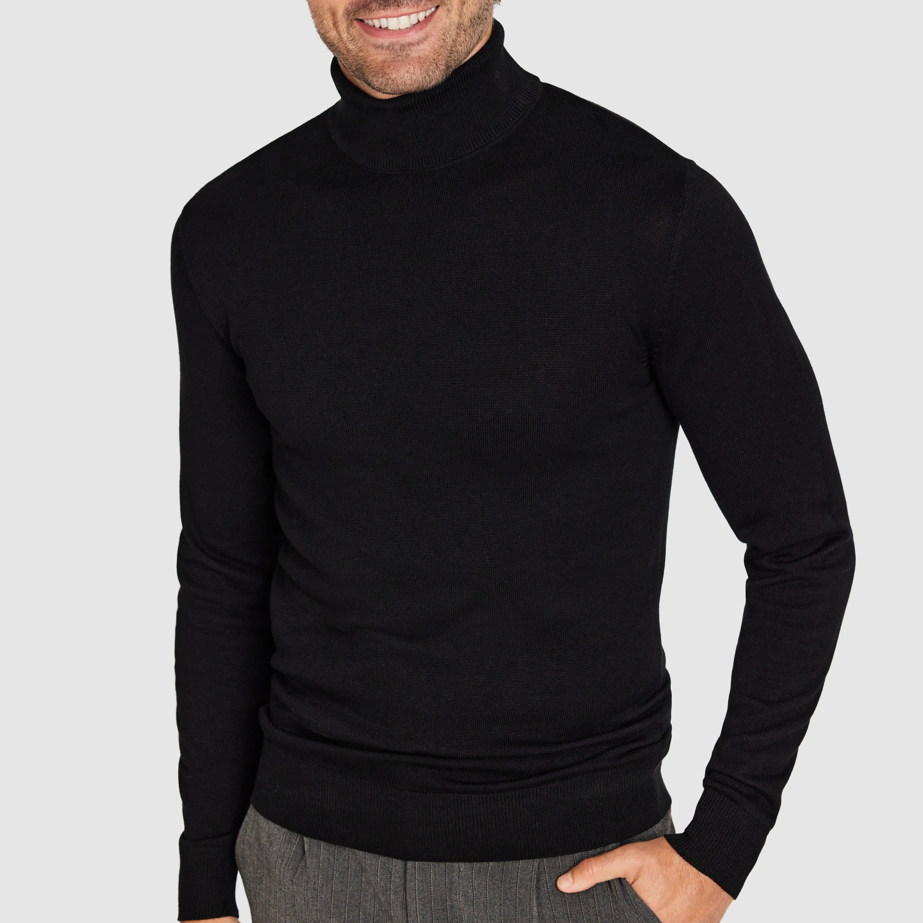 Black Marzell Roll Neck Knit