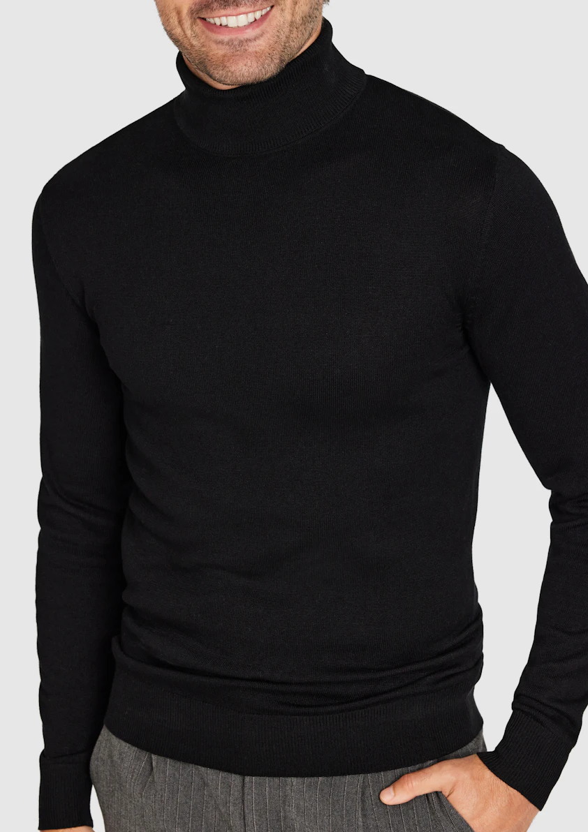 Black Marzell Roll Neck Knit
