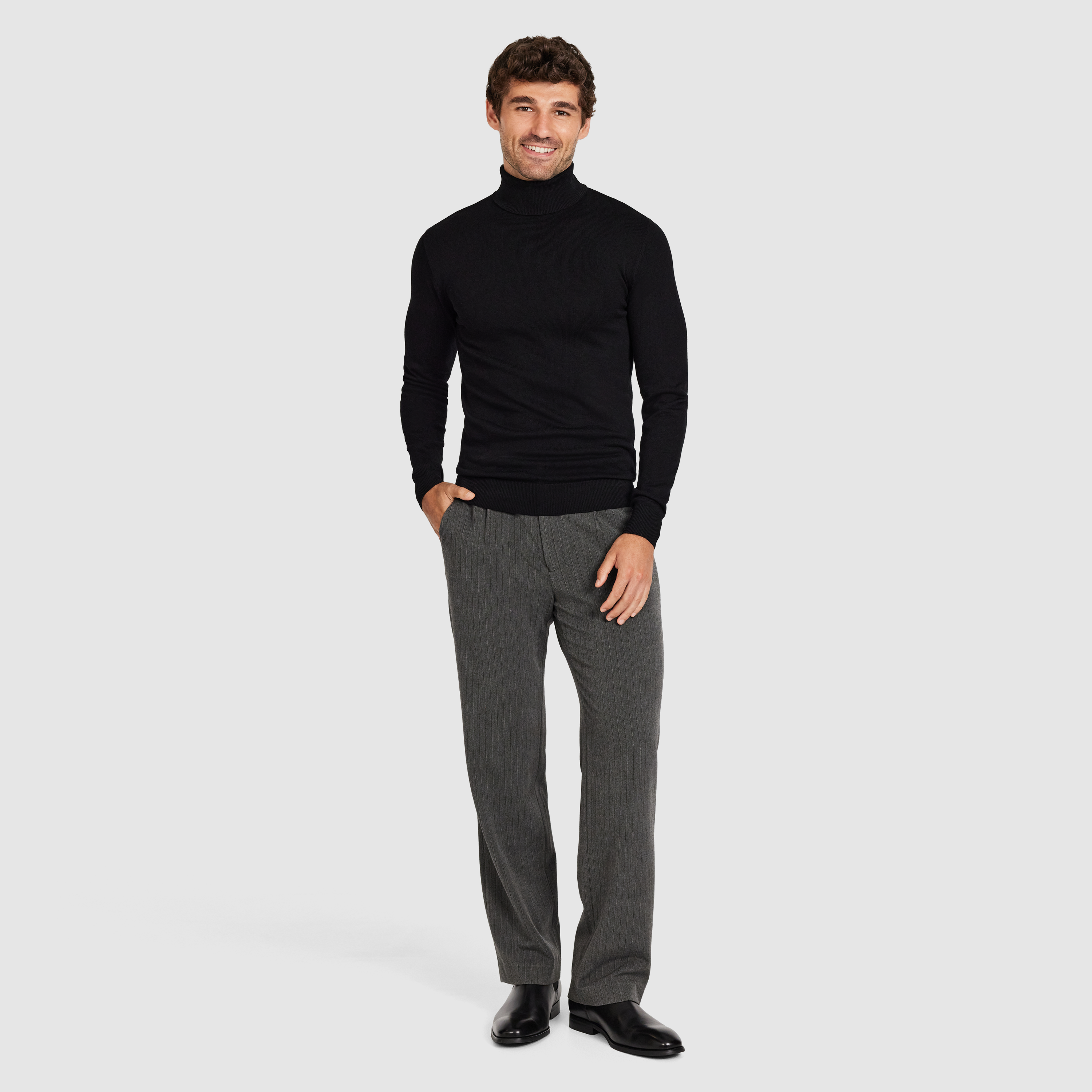 Black Marzell Roll Neck Knit