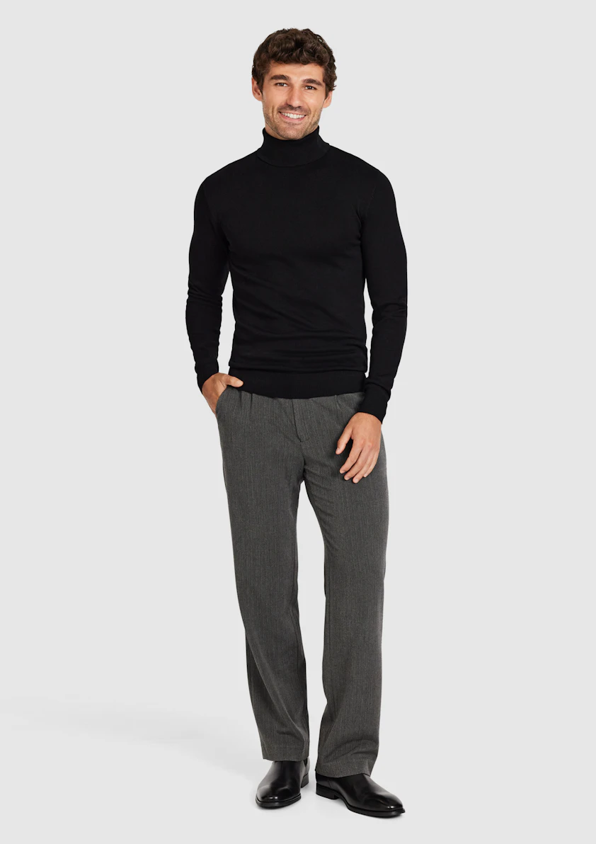 Black Marzell Roll Neck Knit
