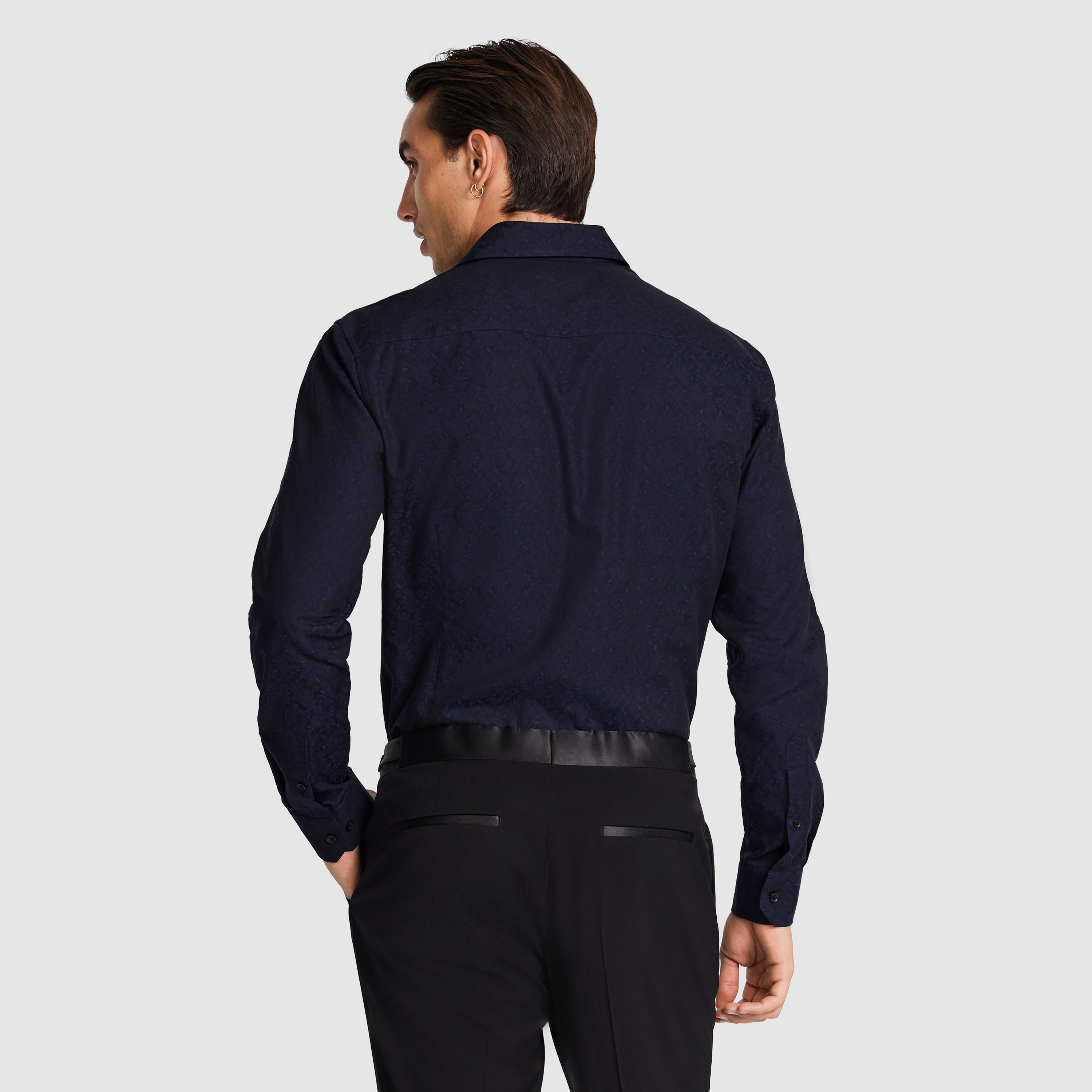 Midnight Anise Slim Floral Shirt