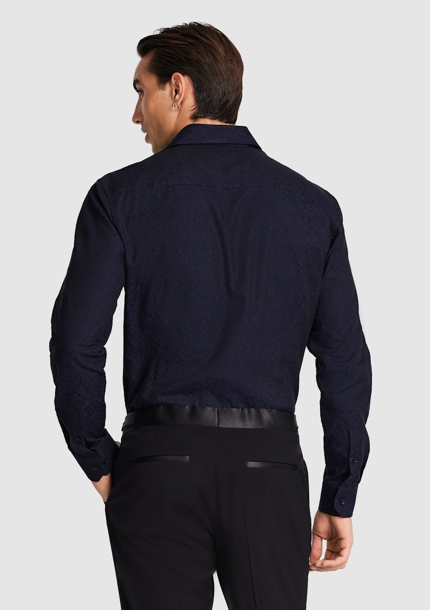 Midnight Anise Slim Floral Shirt