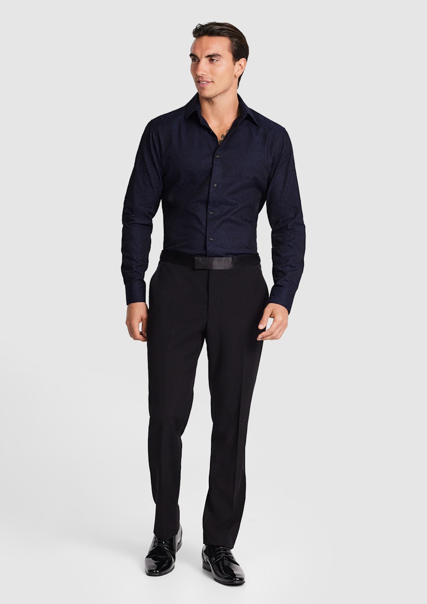 Midnight Anise Slim Floral Shirt