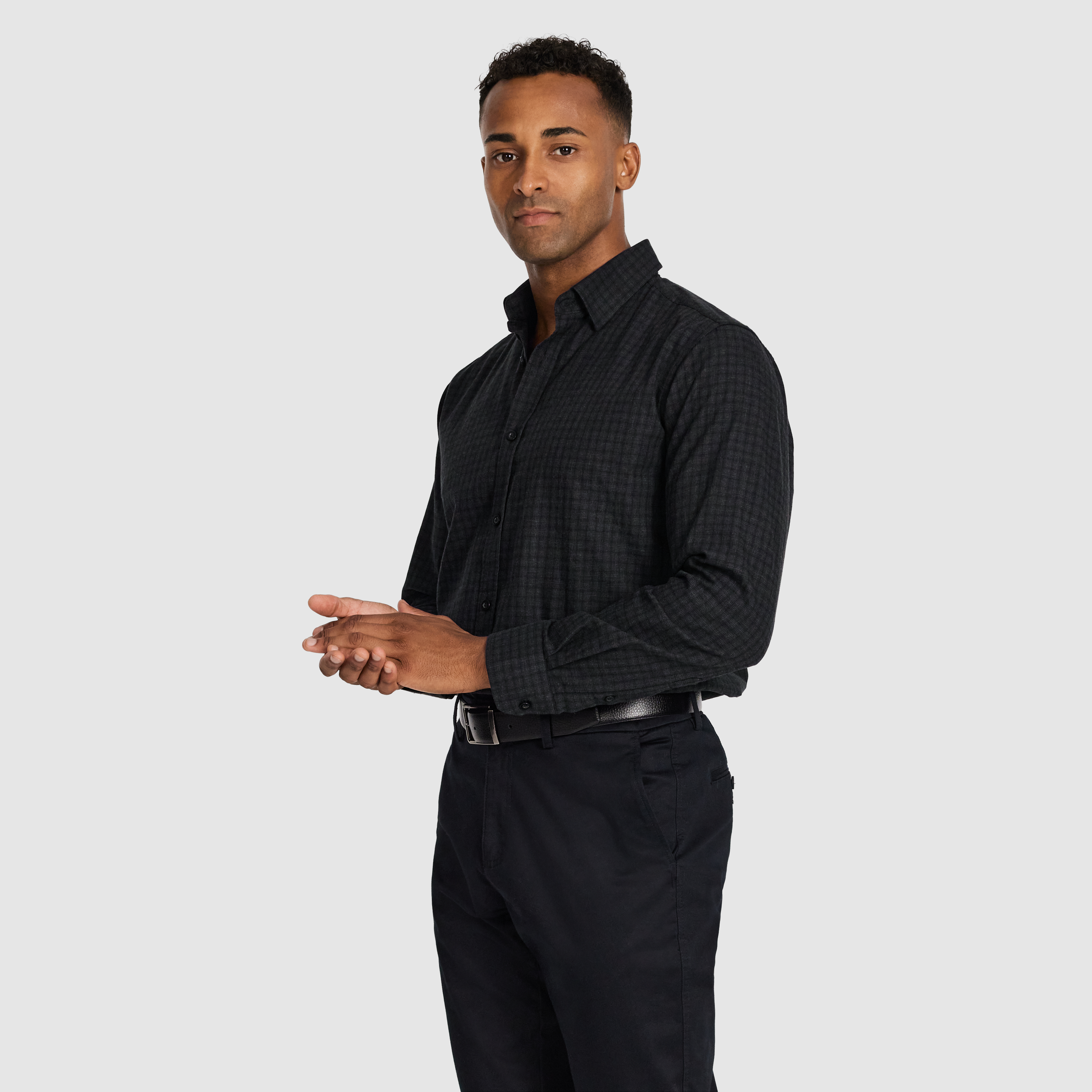 Charcoal Barrett Textured Check Shirt