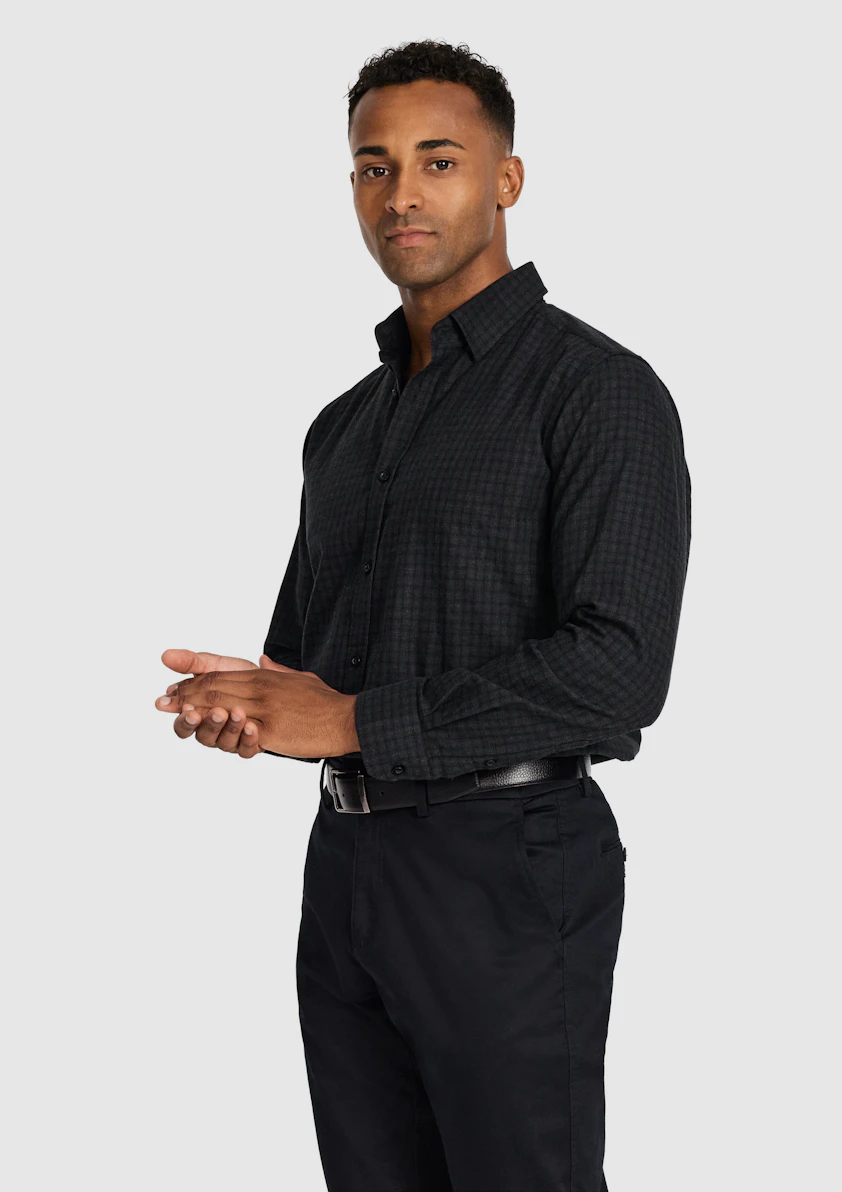Charcoal Barrett Textured Check Shirt