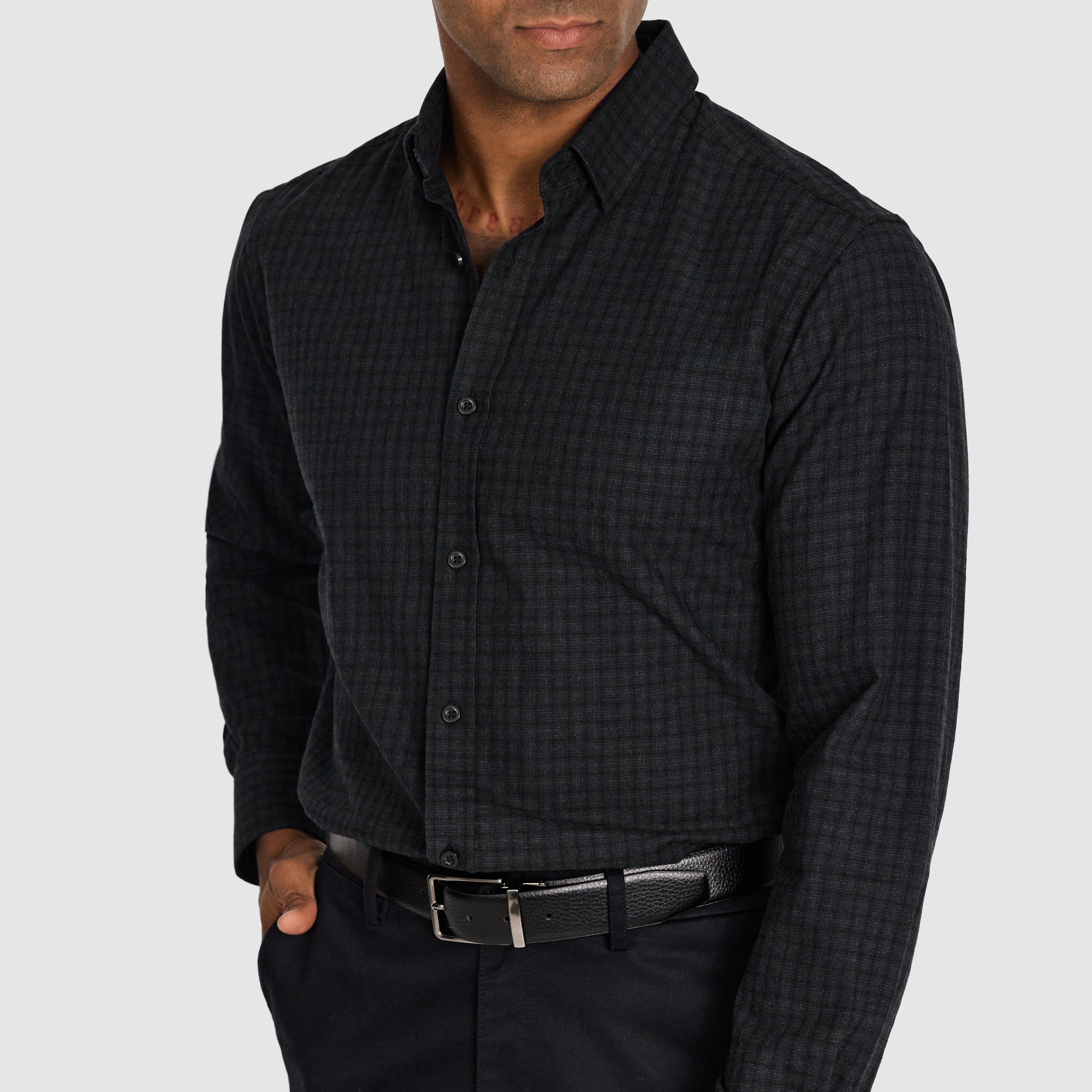 Charcoal Barrett Textured Check Shirt