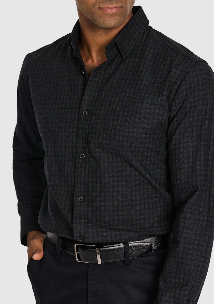 Charcoal Barrett Textured Check Shirt