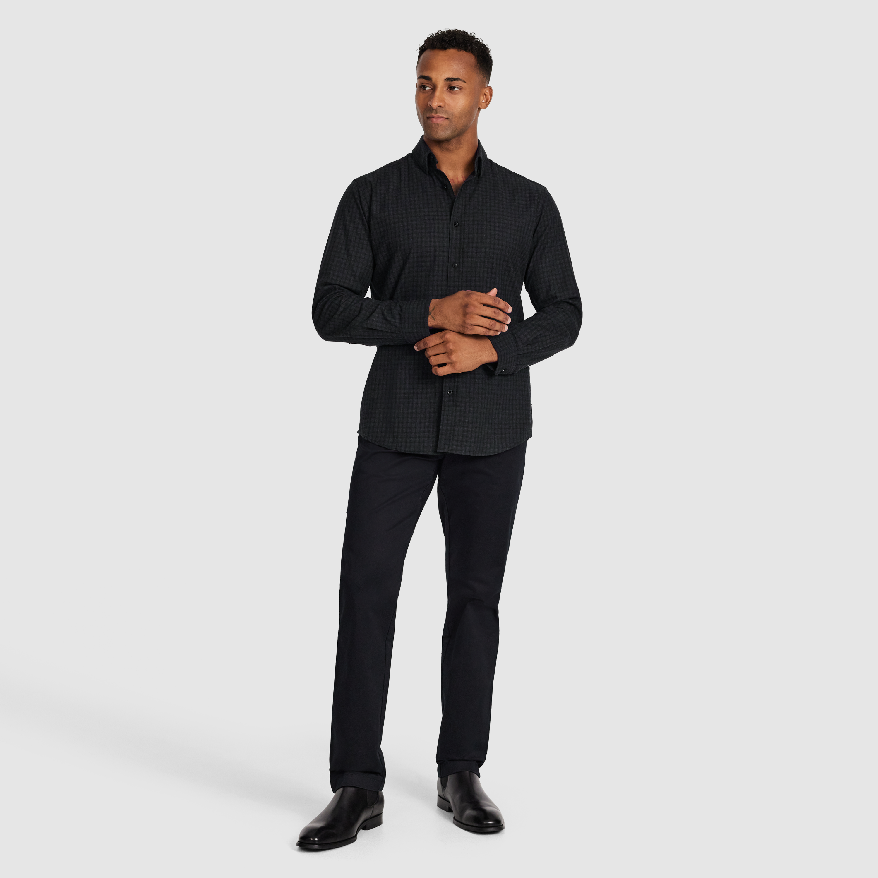 Charcoal Barrett Textured Check Shirt