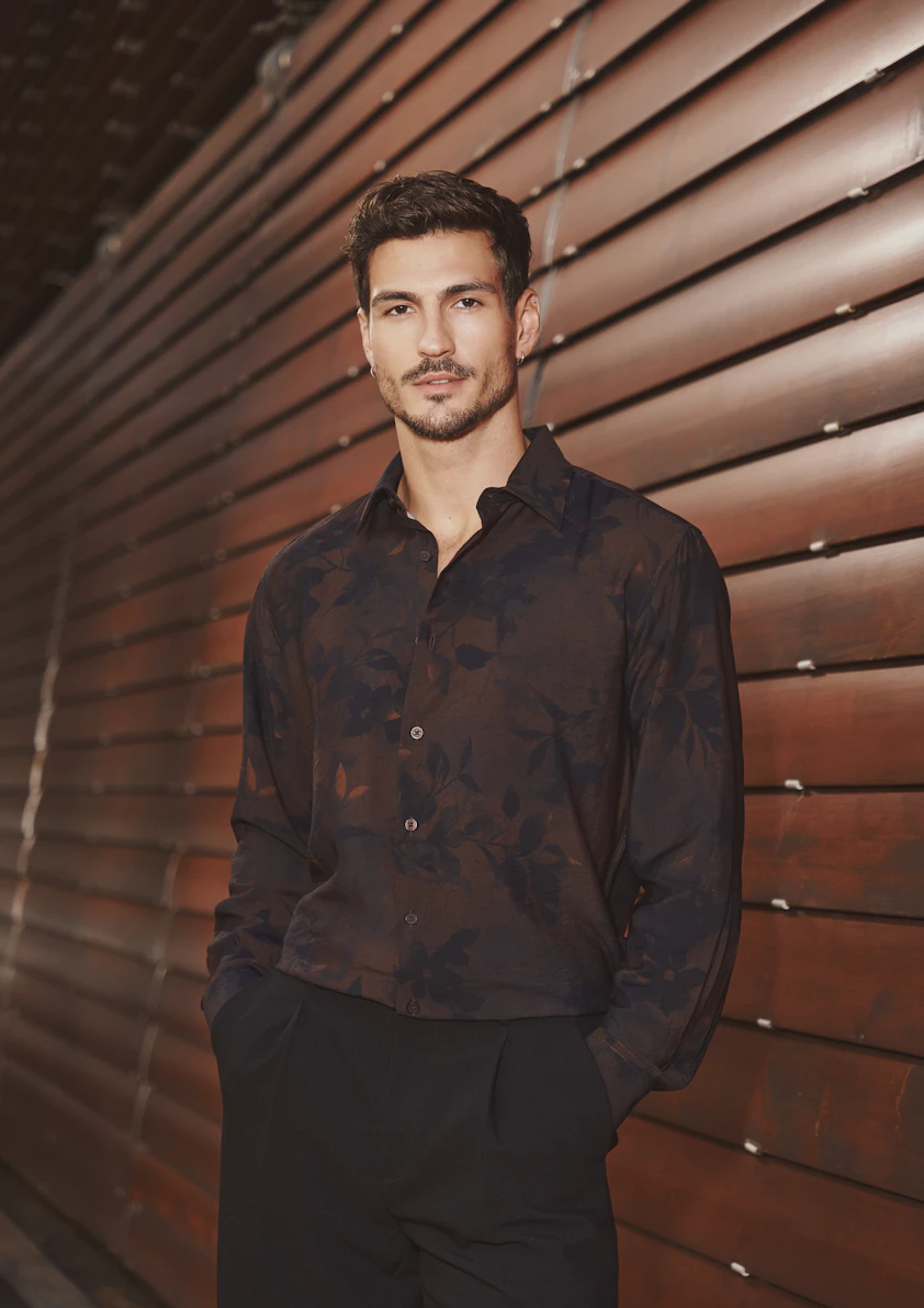 Rust Venus Viscose Abstract Shirt