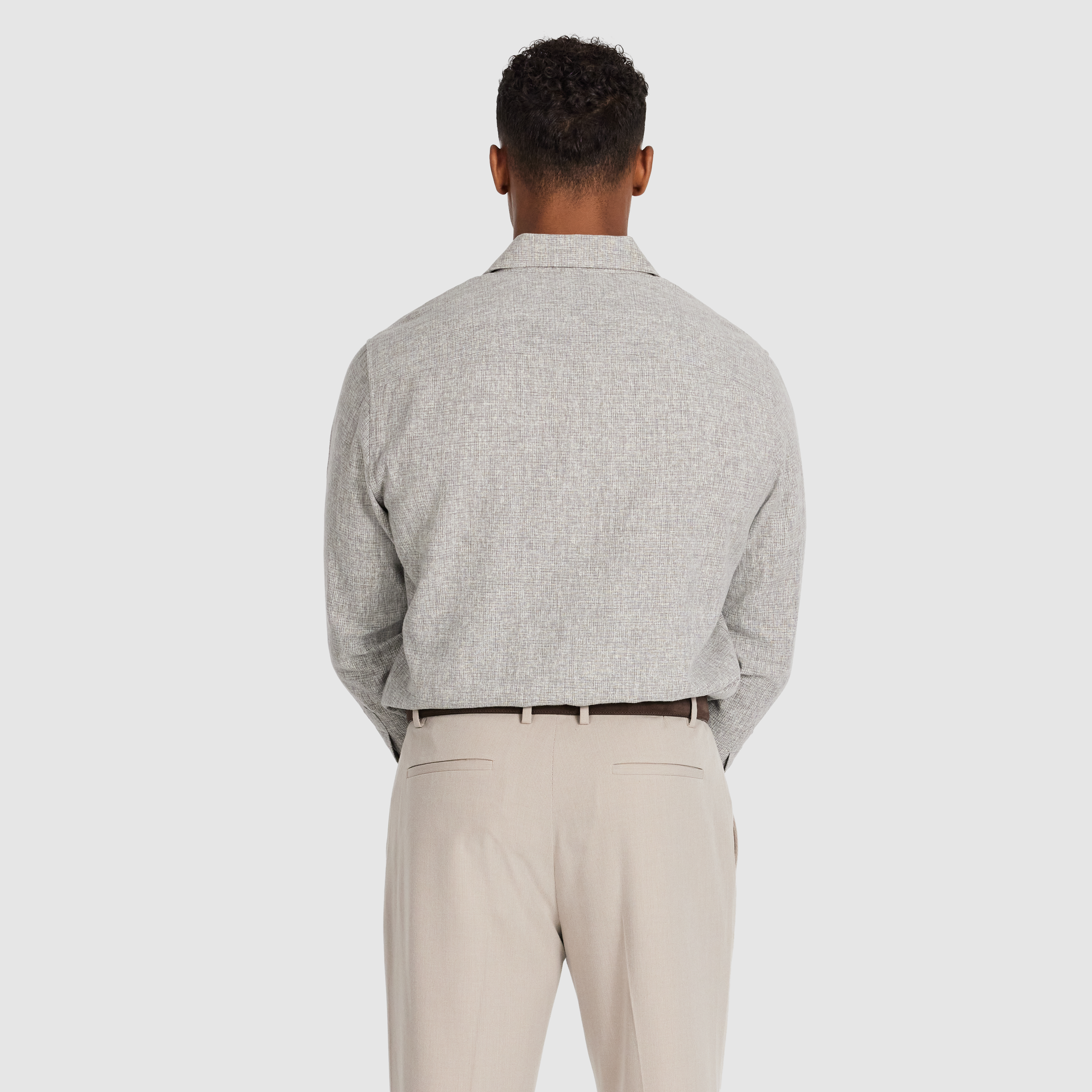 Latte Santigo Linen Textured Shirt