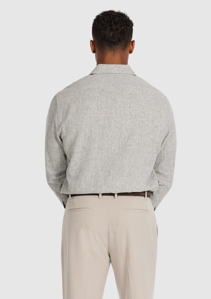 Latte Santigo Linen Textured Shirt