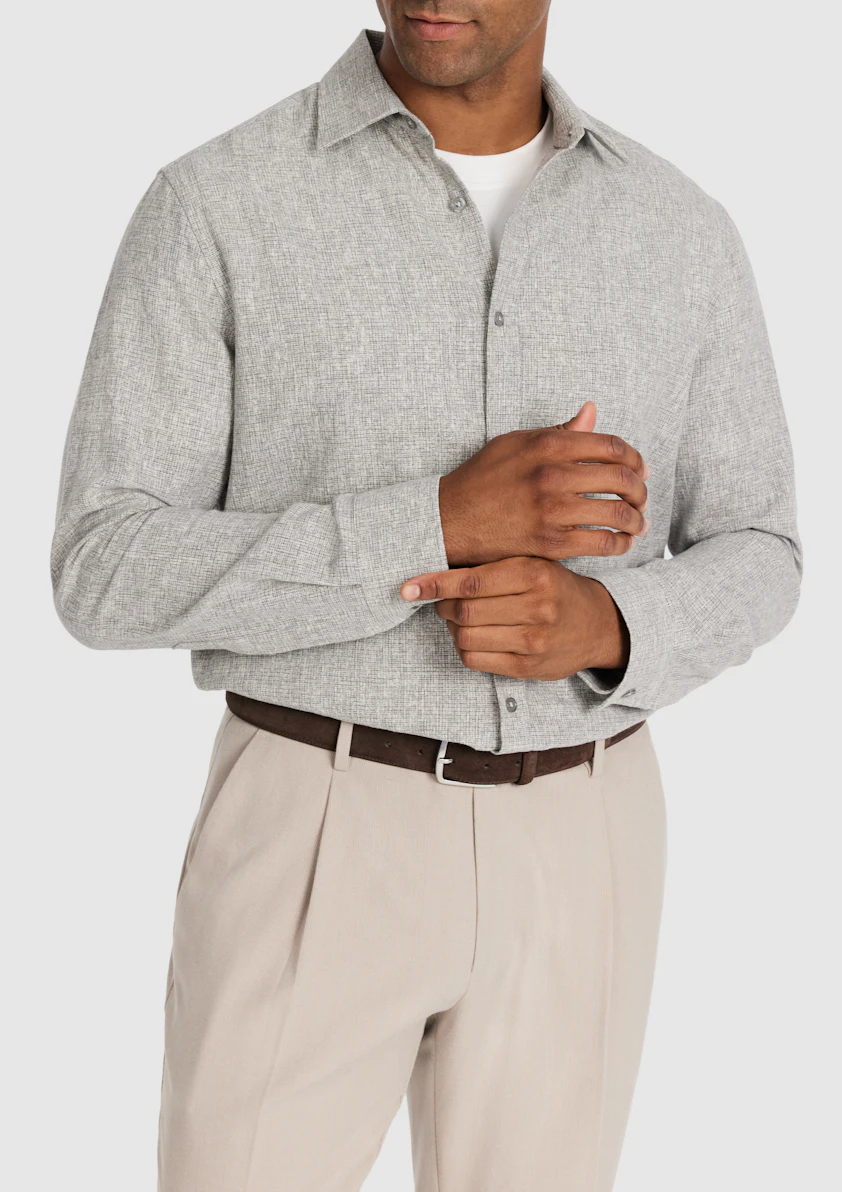 Latte Santigo Linen Textured Shirt