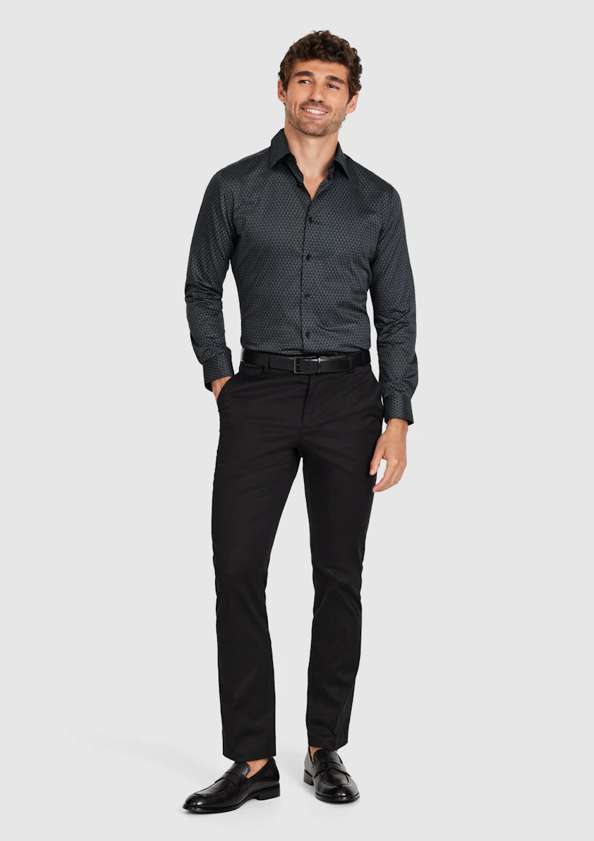 Charcoal Lisbon Slim Geo Shirt