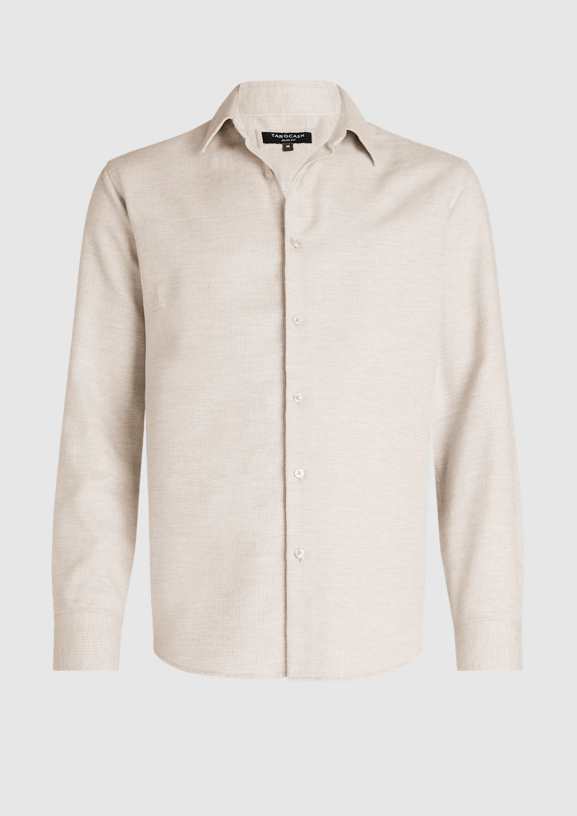 Latte Iggy Slim Textured Shirt
