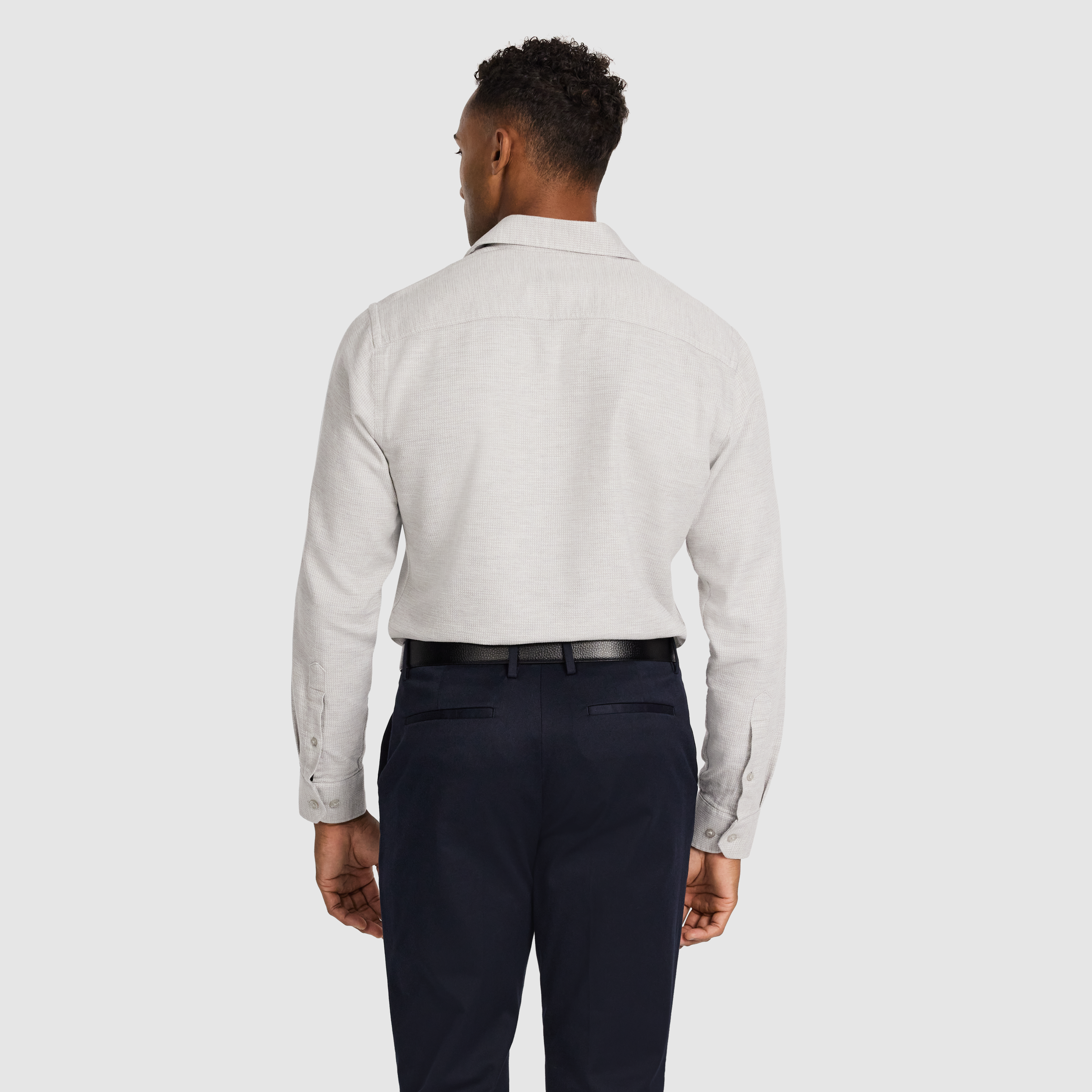 Silver Iggy Slim Textured Shirt