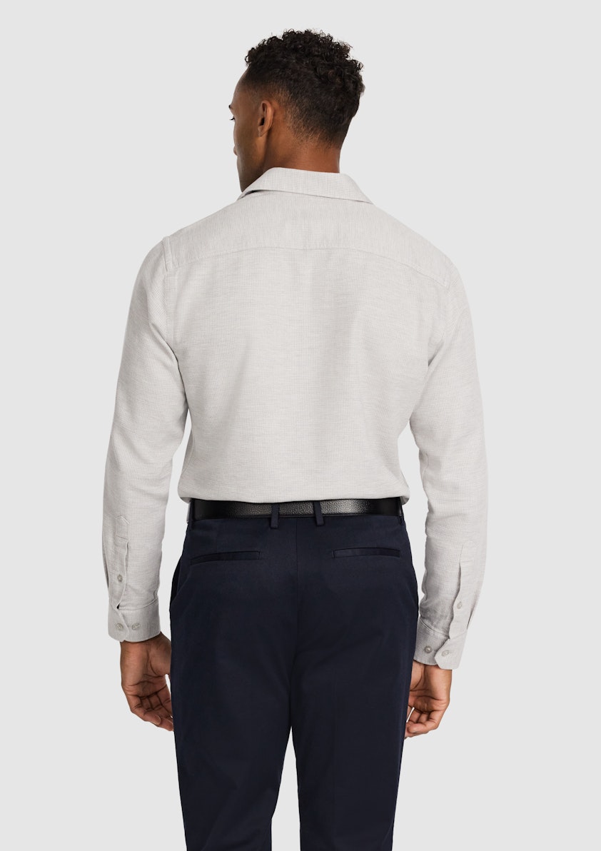 Silver Iggy Slim Textured Shirt