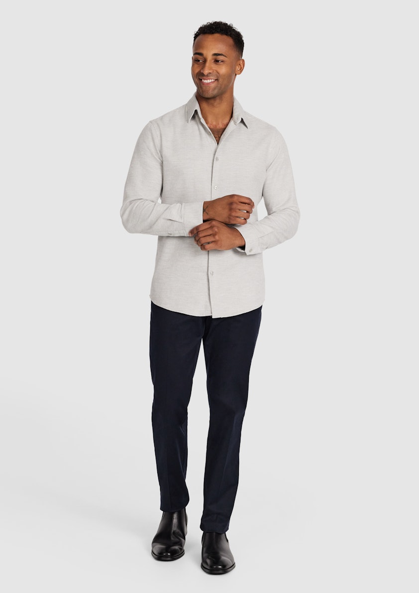 Silver Iggy Slim Textured Shirt