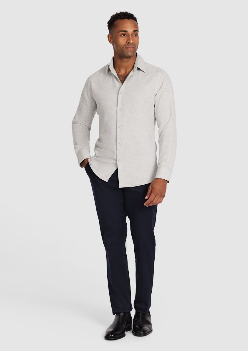 Silver Iggy Slim Textured Shirt