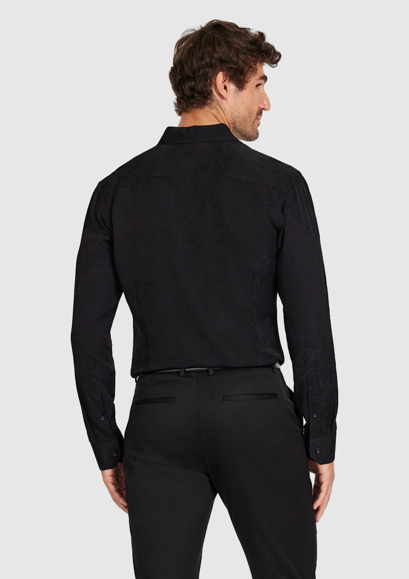 Black Vegas Viscose Paisley Shirt