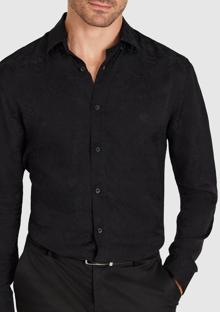 Black Vegas Viscose Paisley Shirt