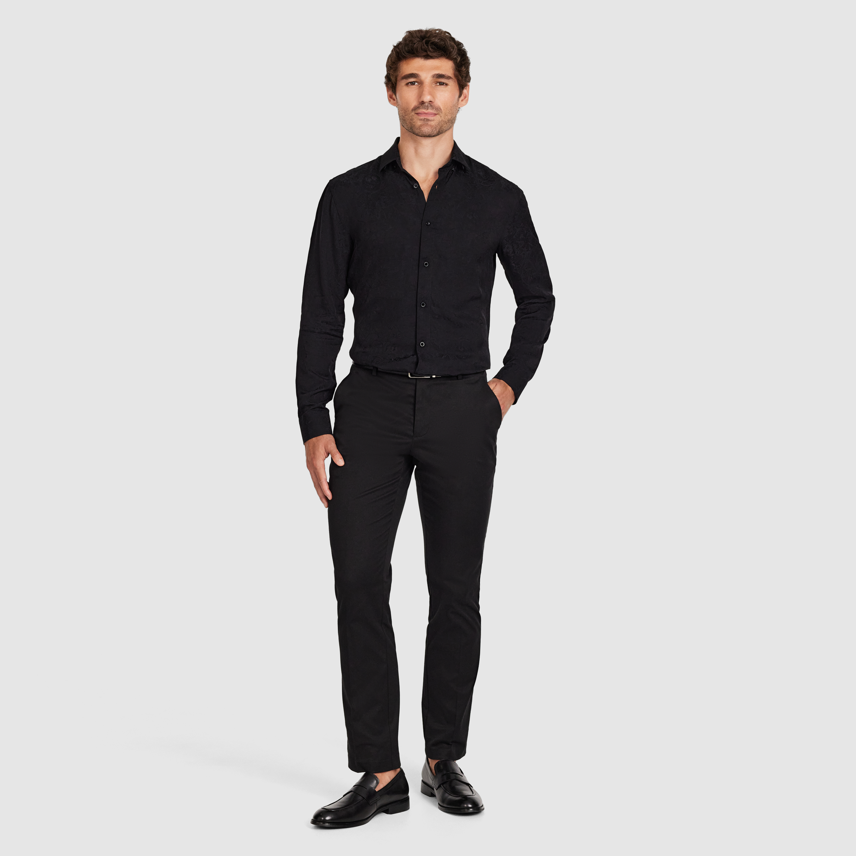 Black Vegas Viscose Paisley Shirt