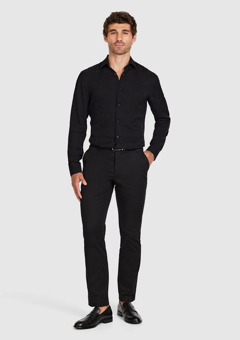Black Vegas Viscose Paisley Shirt
