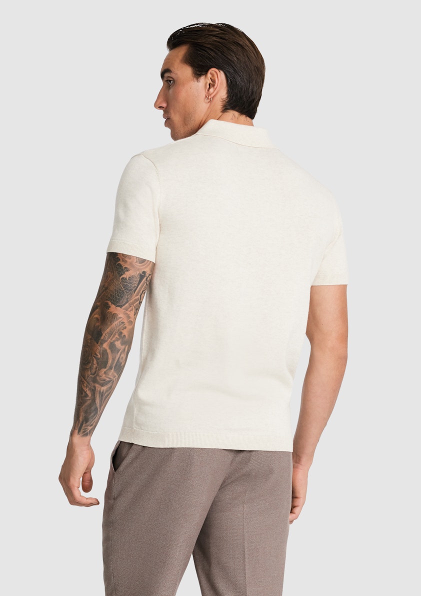 Oatmeal Karim Knit Polo