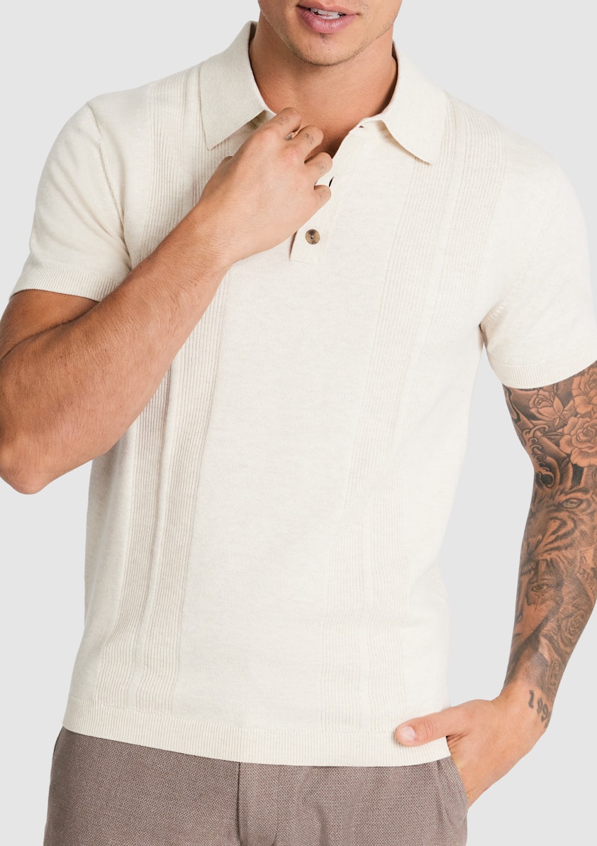 Oatmeal Karim Knit Polo