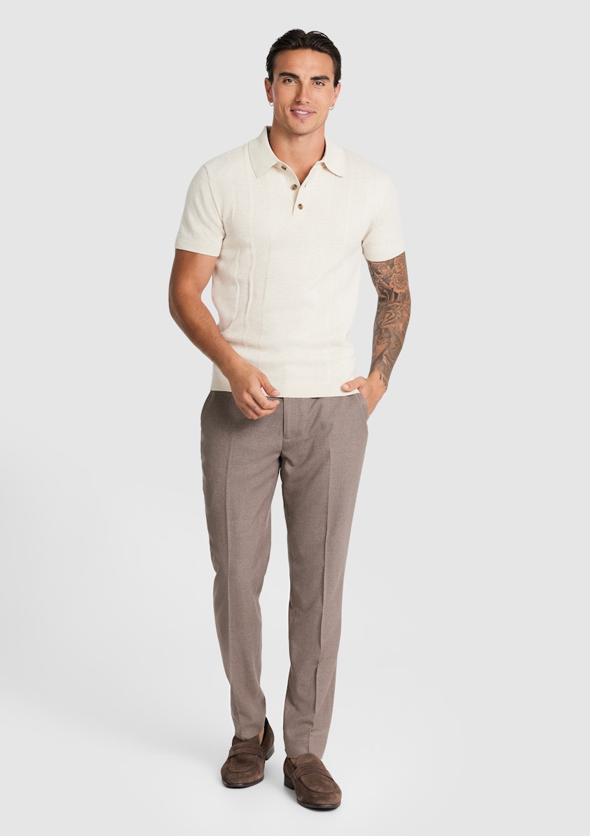 Oatmeal Karim Knit Polo