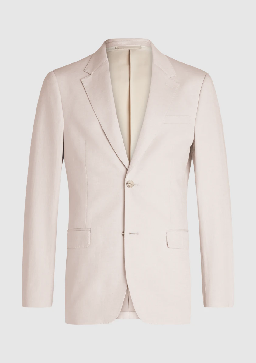 Natural Jaeden Slim Linen Suit Jacket