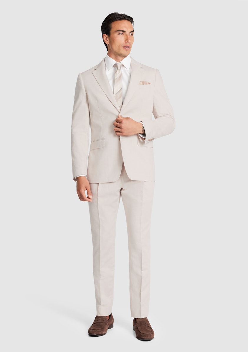 Natural Jaeden Slim Linen Suit