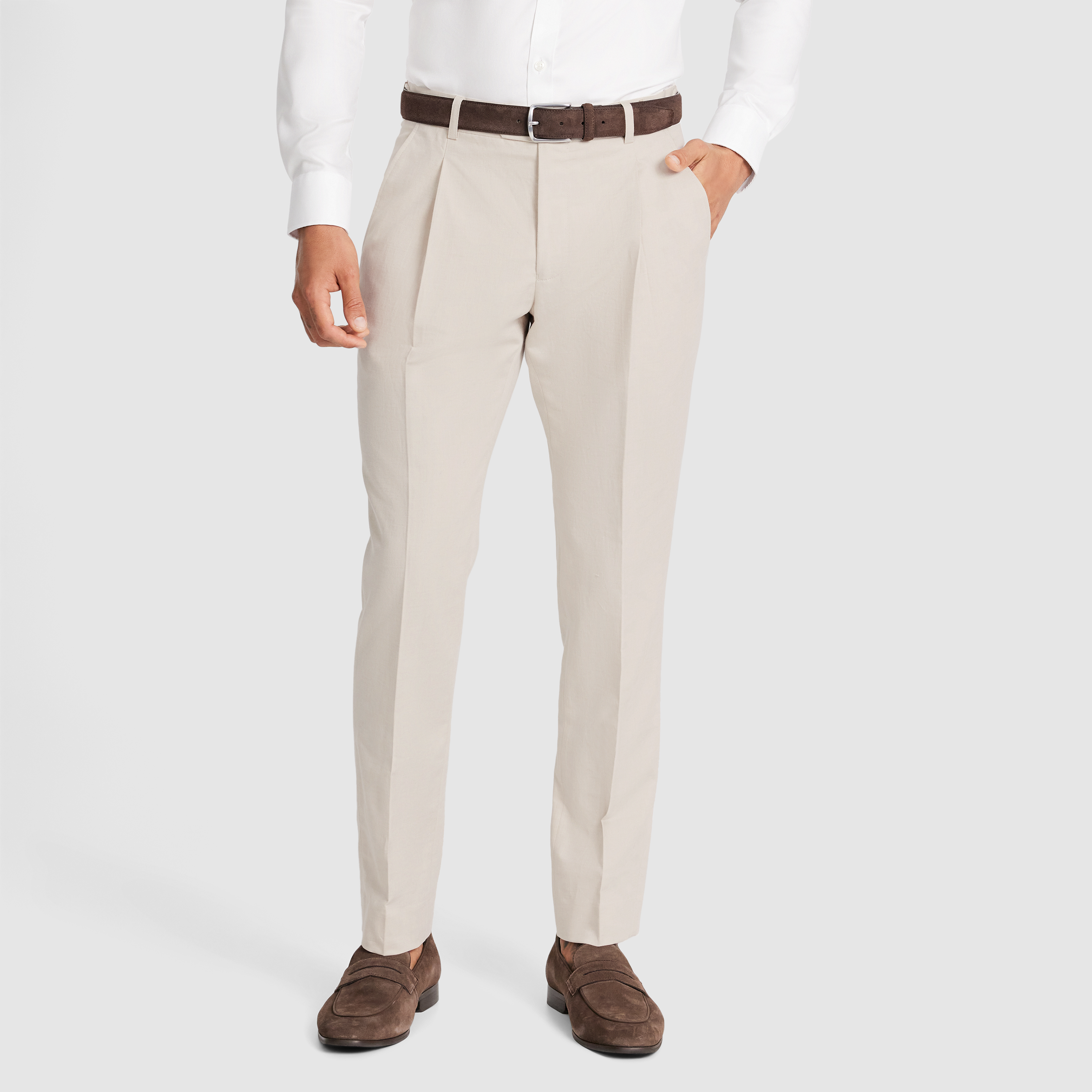  Natural Jaeden Slim Linen Suit