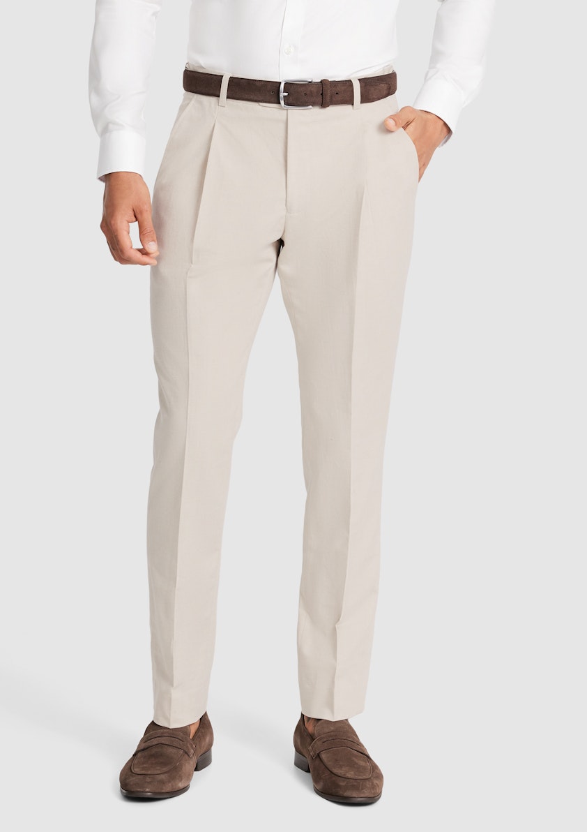 Natural Jaeden Slim Linen Suit